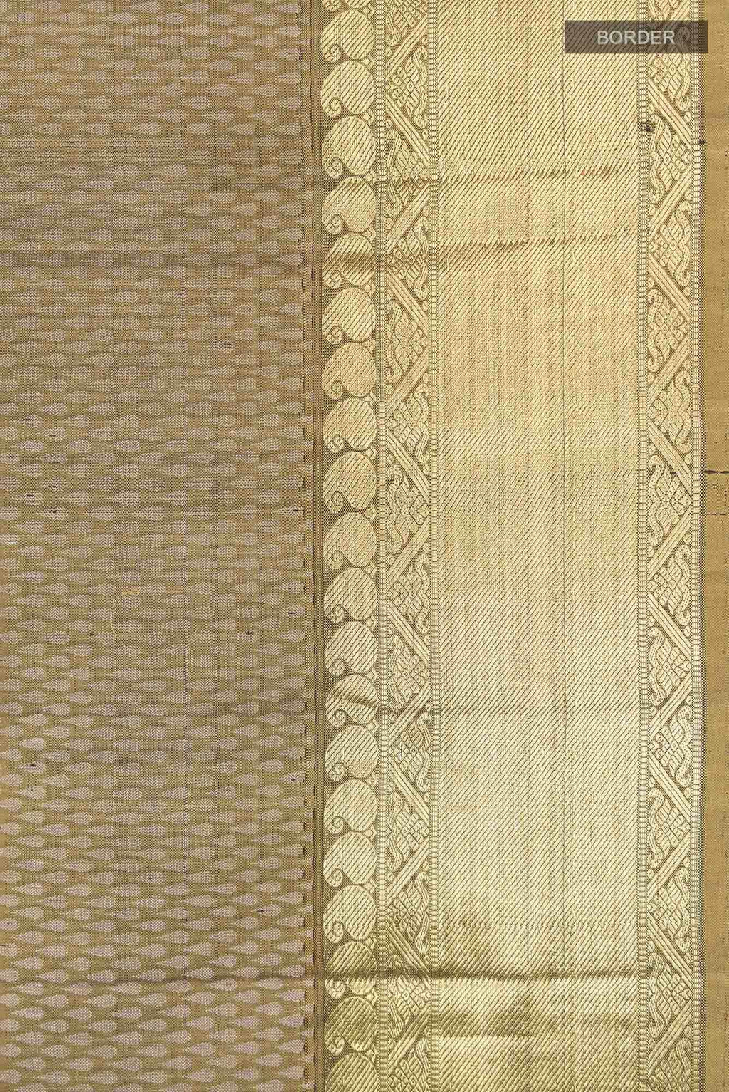 Pure Silk Pure Zari Mehandi Green Kanchipuram Saree