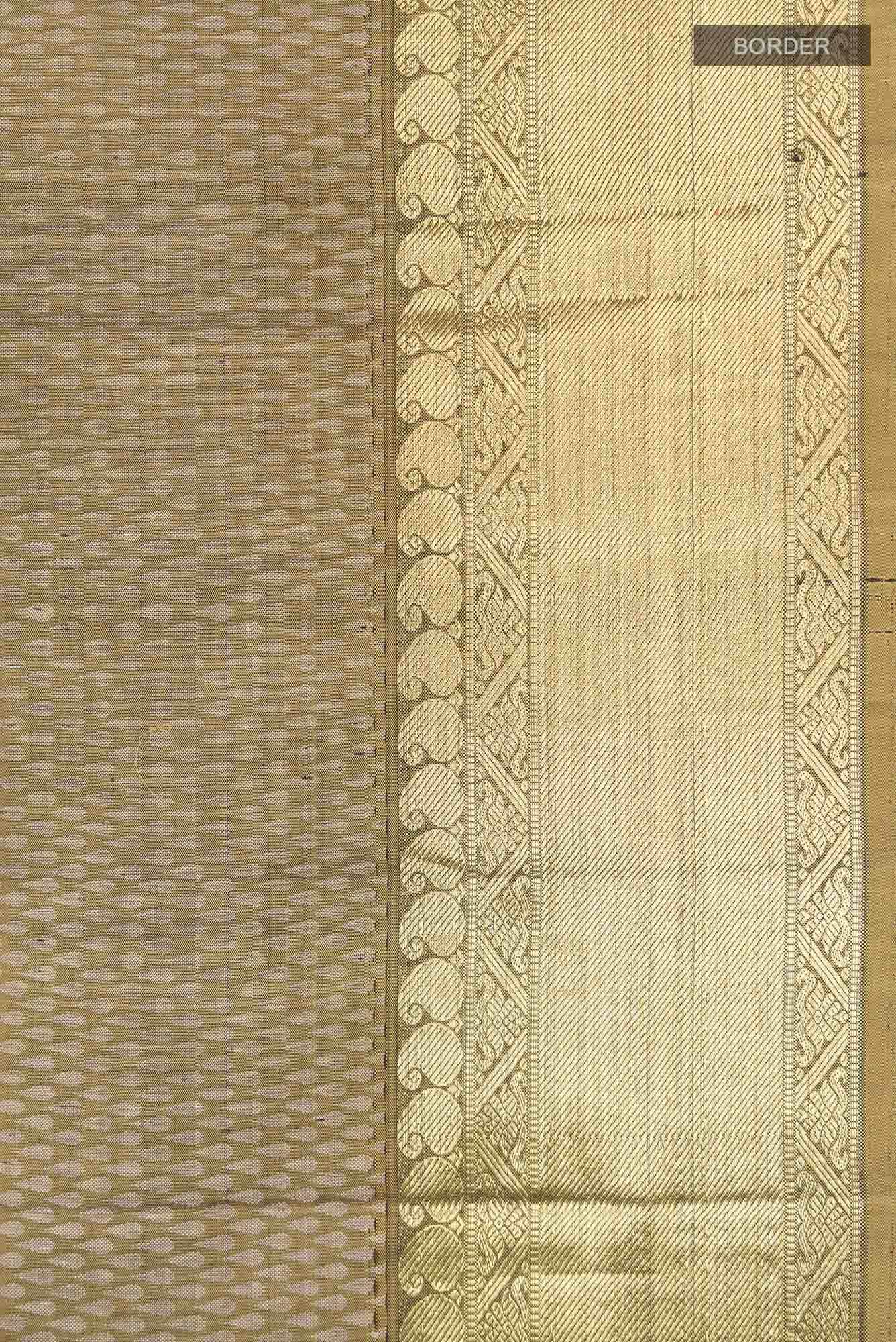 Pure Silk Pure Zari Mehandi Green Kanchipuram Saree