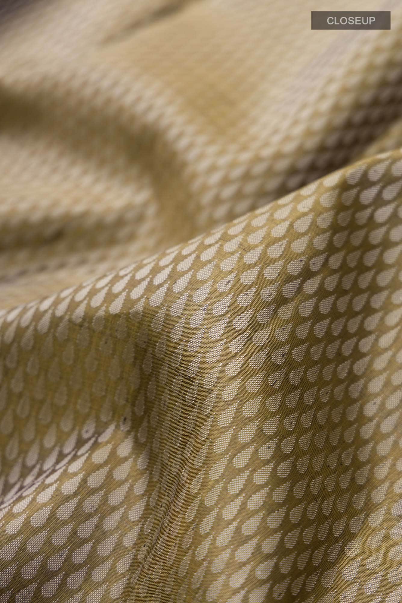 Pure Silk Pure Zari Mehandi Green Kanchipuram Saree