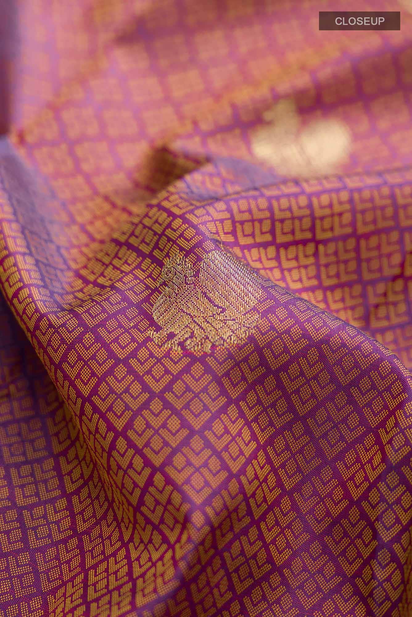 Pure Silk Pure Zari Lavender Kanchipuram Saree