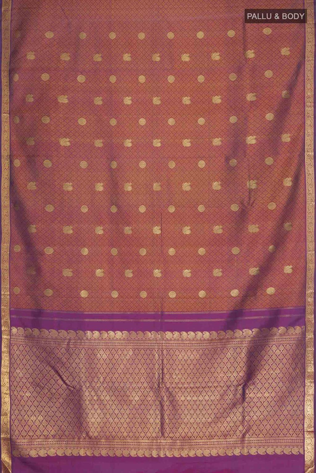 Pure Silk Pure Zari Lavender Kanchipuram Saree