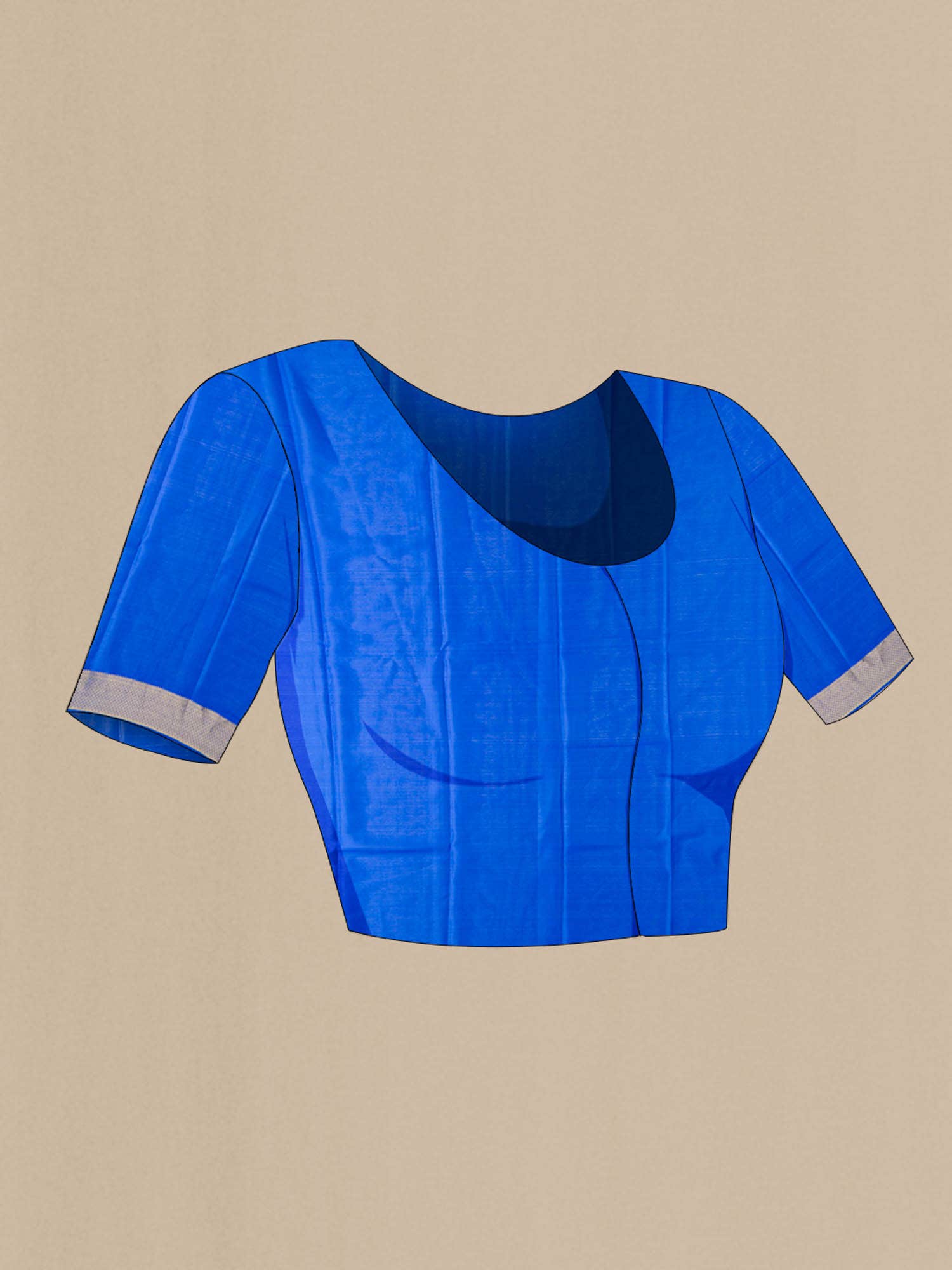 Blue Crepe Saree