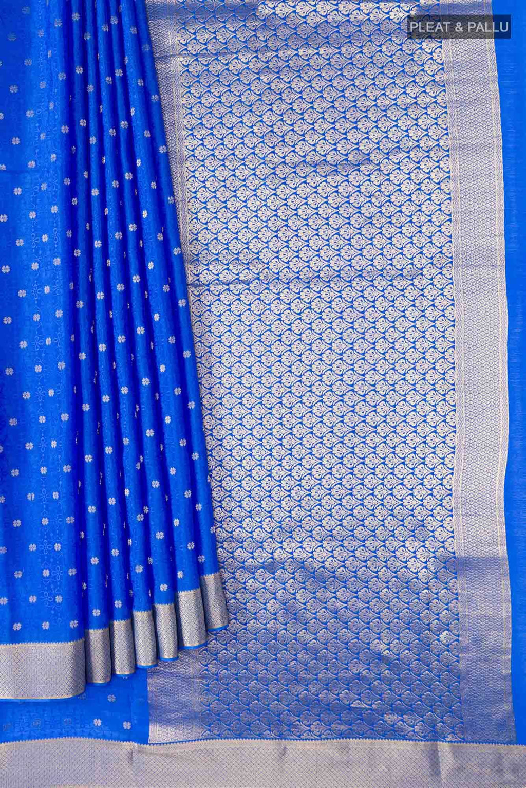 Blue Crepe Saree