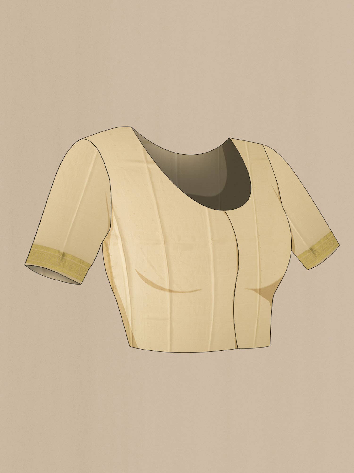 Beige Crepe Saree