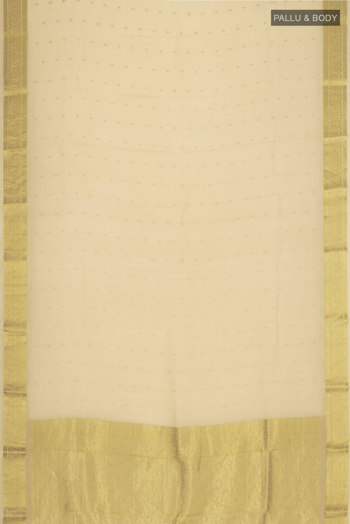 Beige Crepe Saree