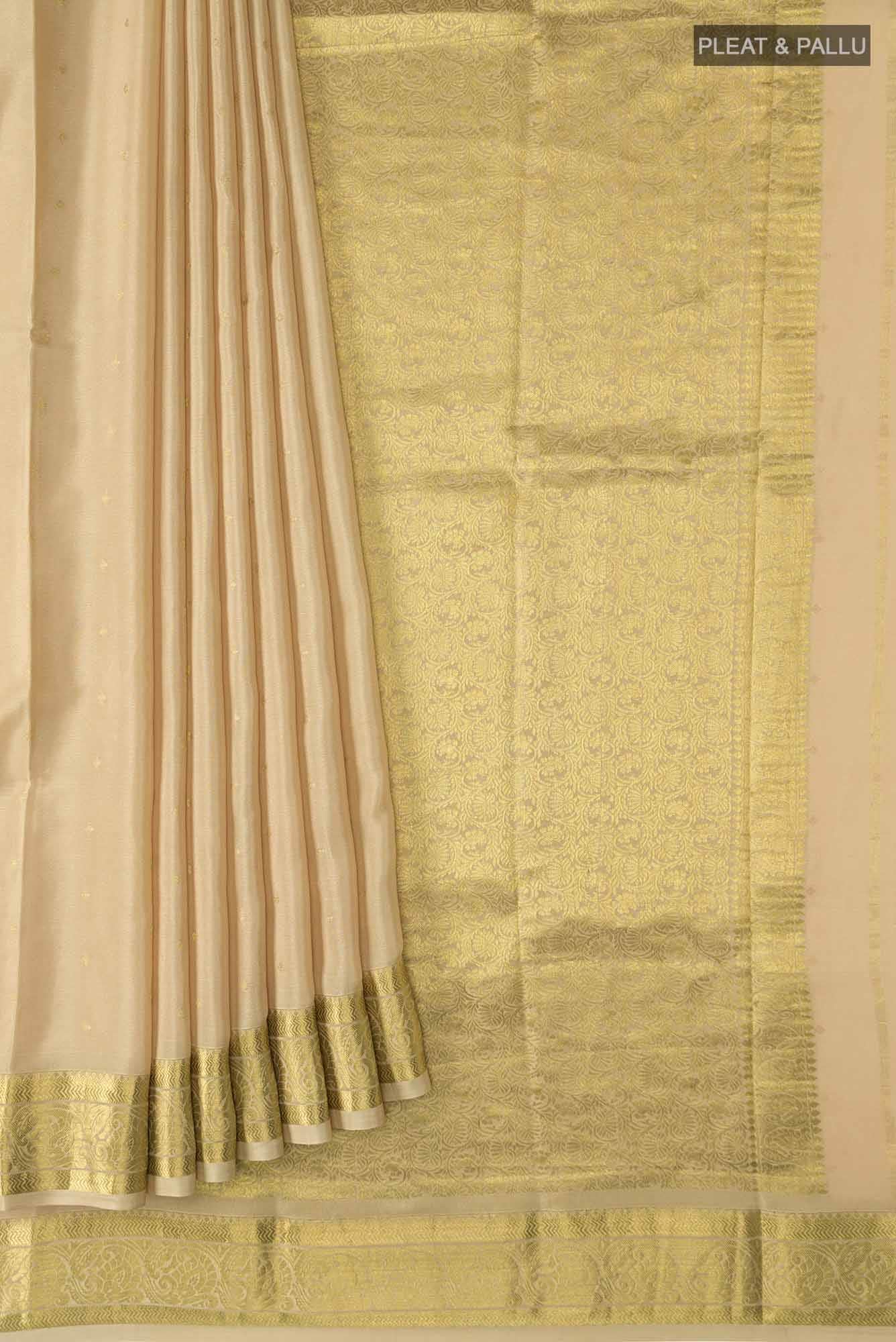 Beige Crepe Saree