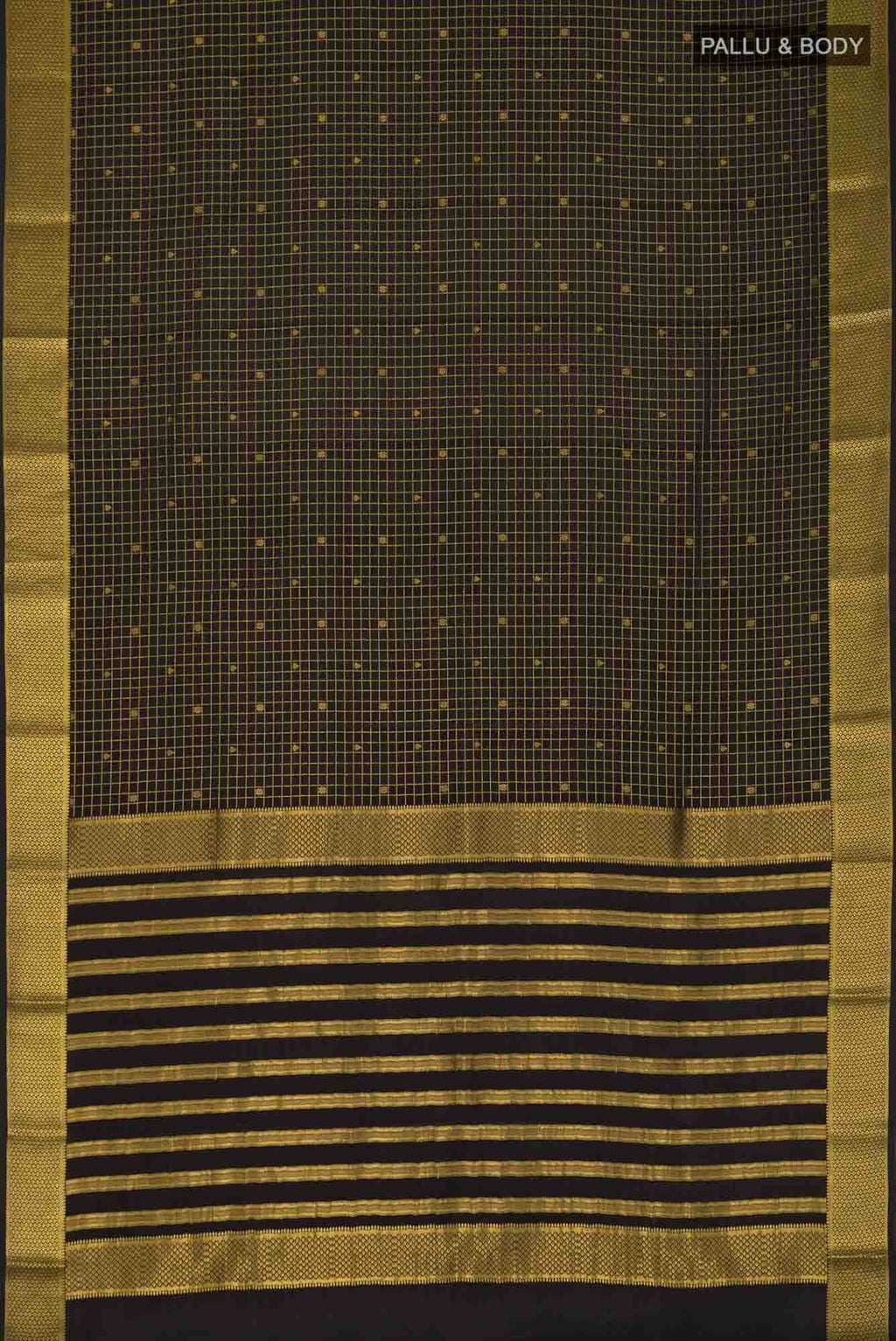 Black Mysore Crepe Saree