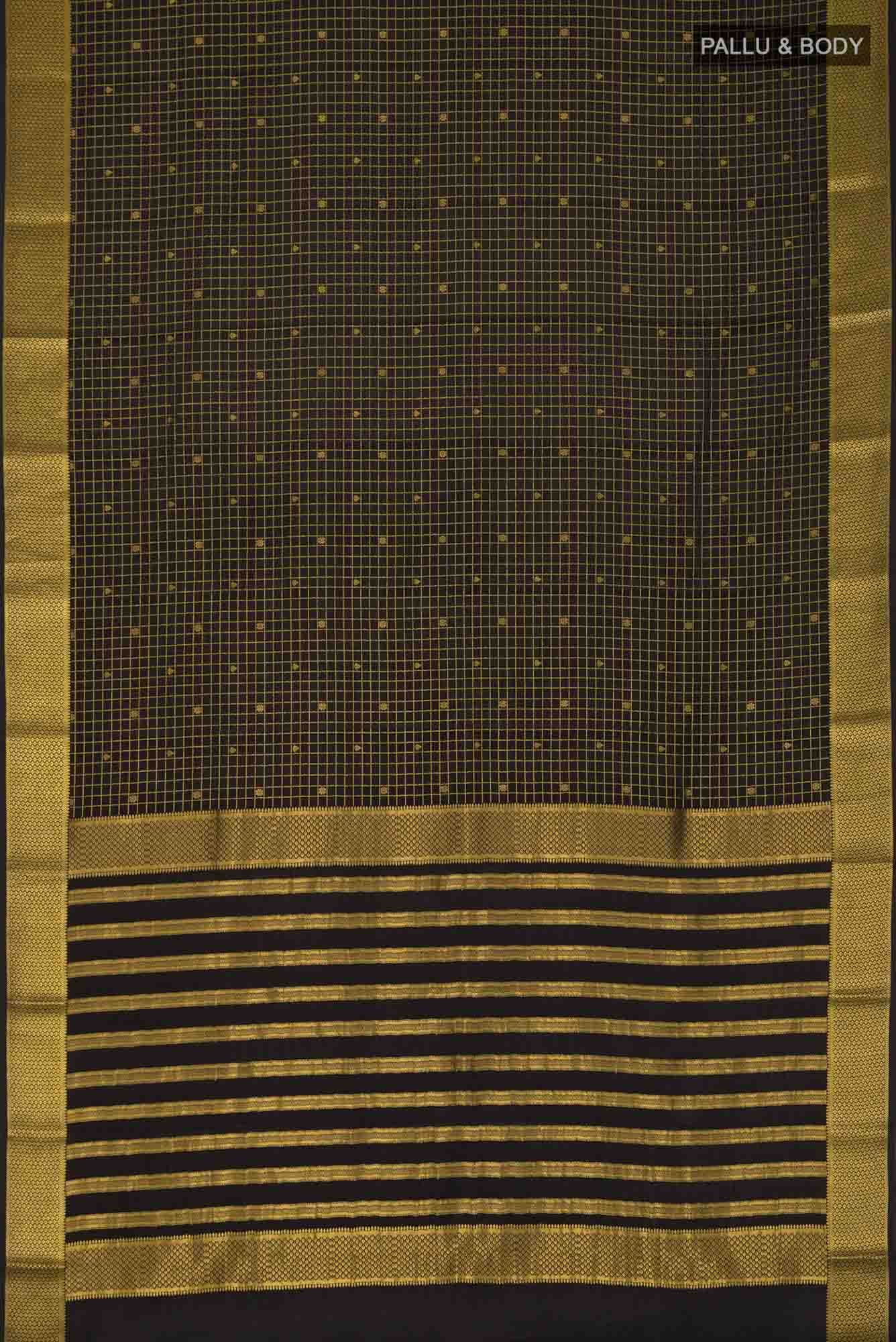 Black Mysore Crepe Saree