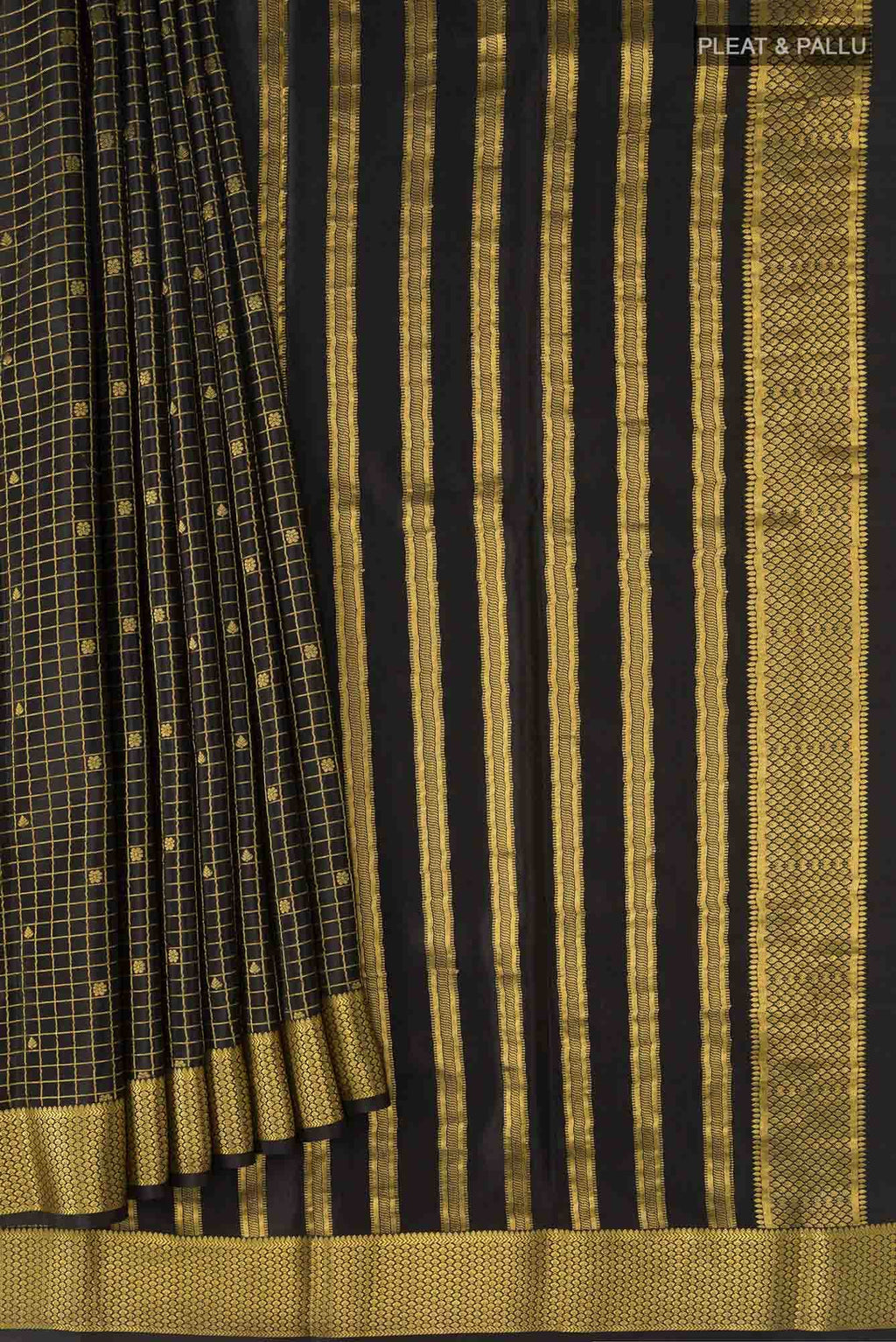 Black Mysore Crepe Saree