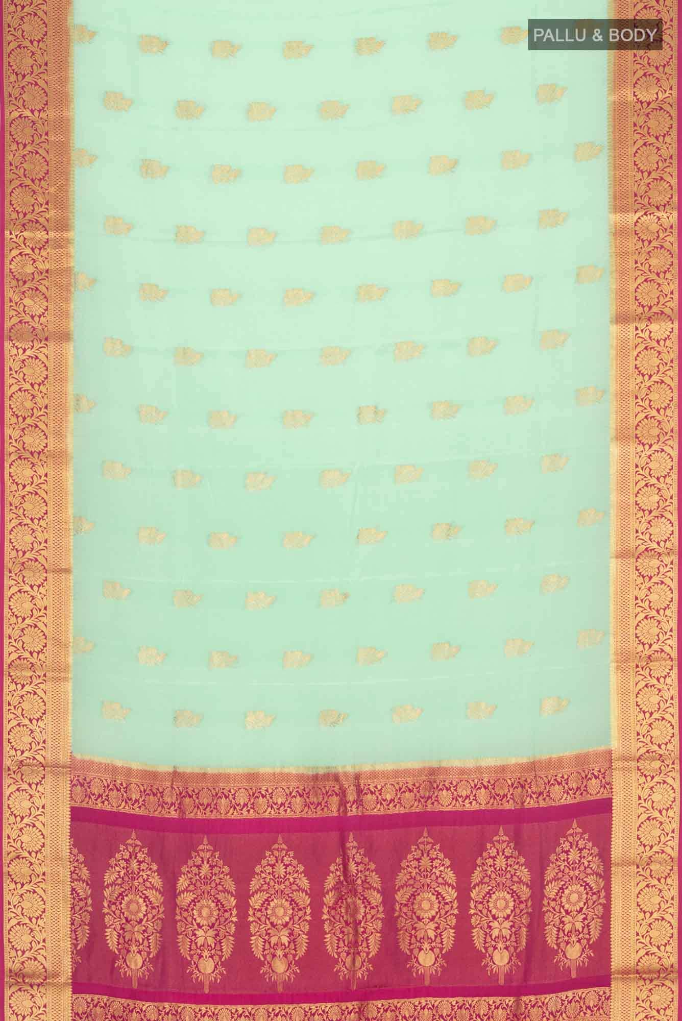 Green Crepe Saree