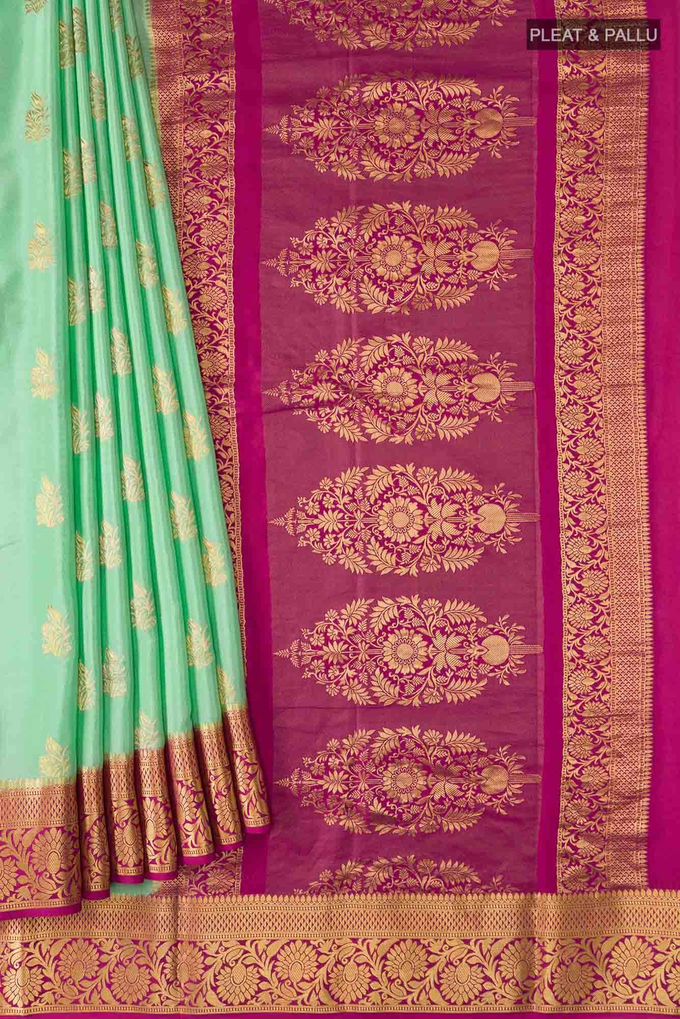 Green Crepe Saree