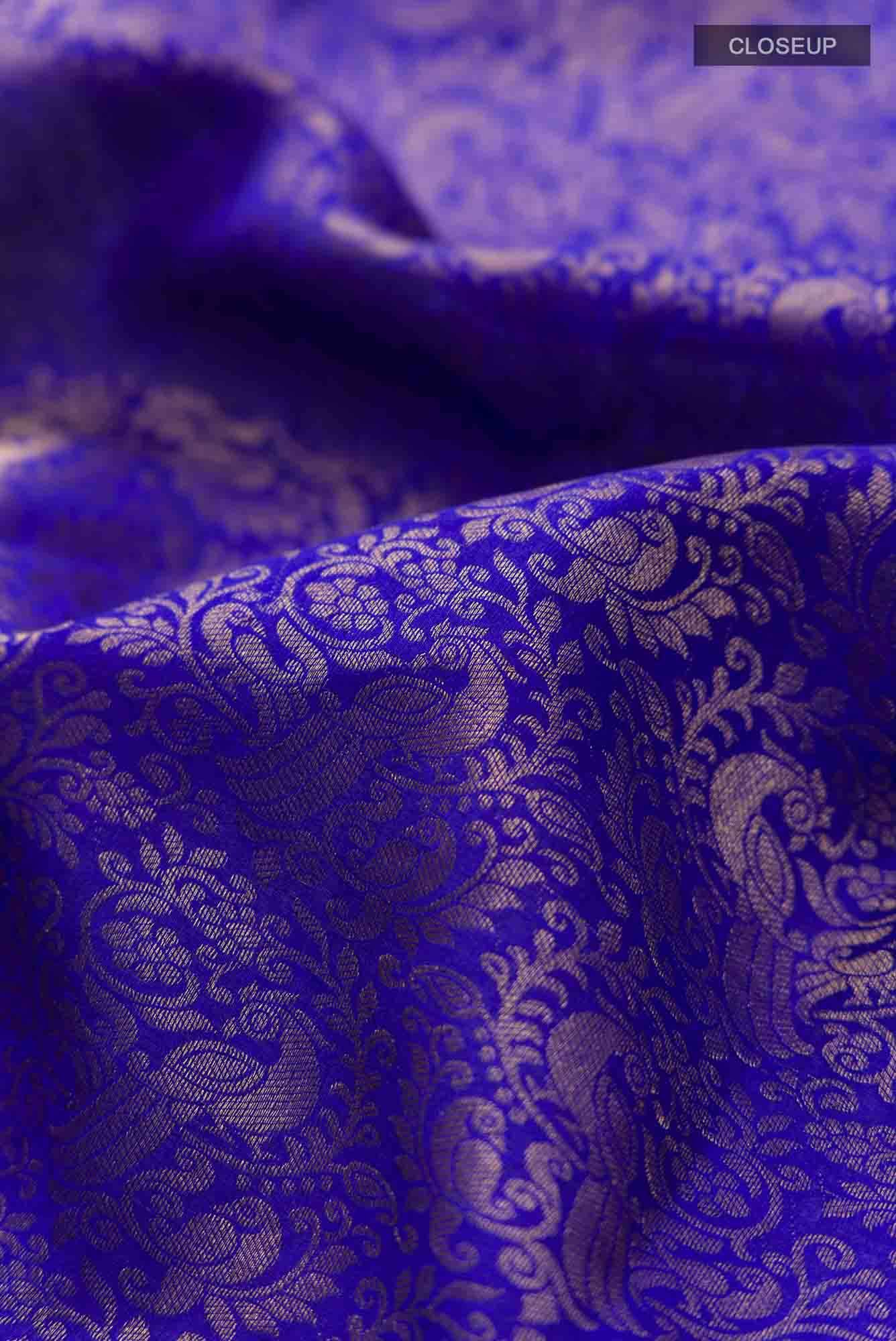 Blue Crepe Saree