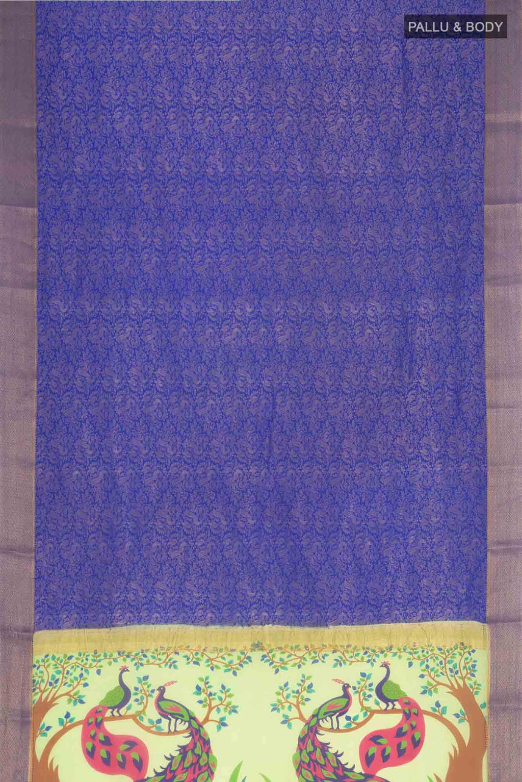 Blue Crepe Saree