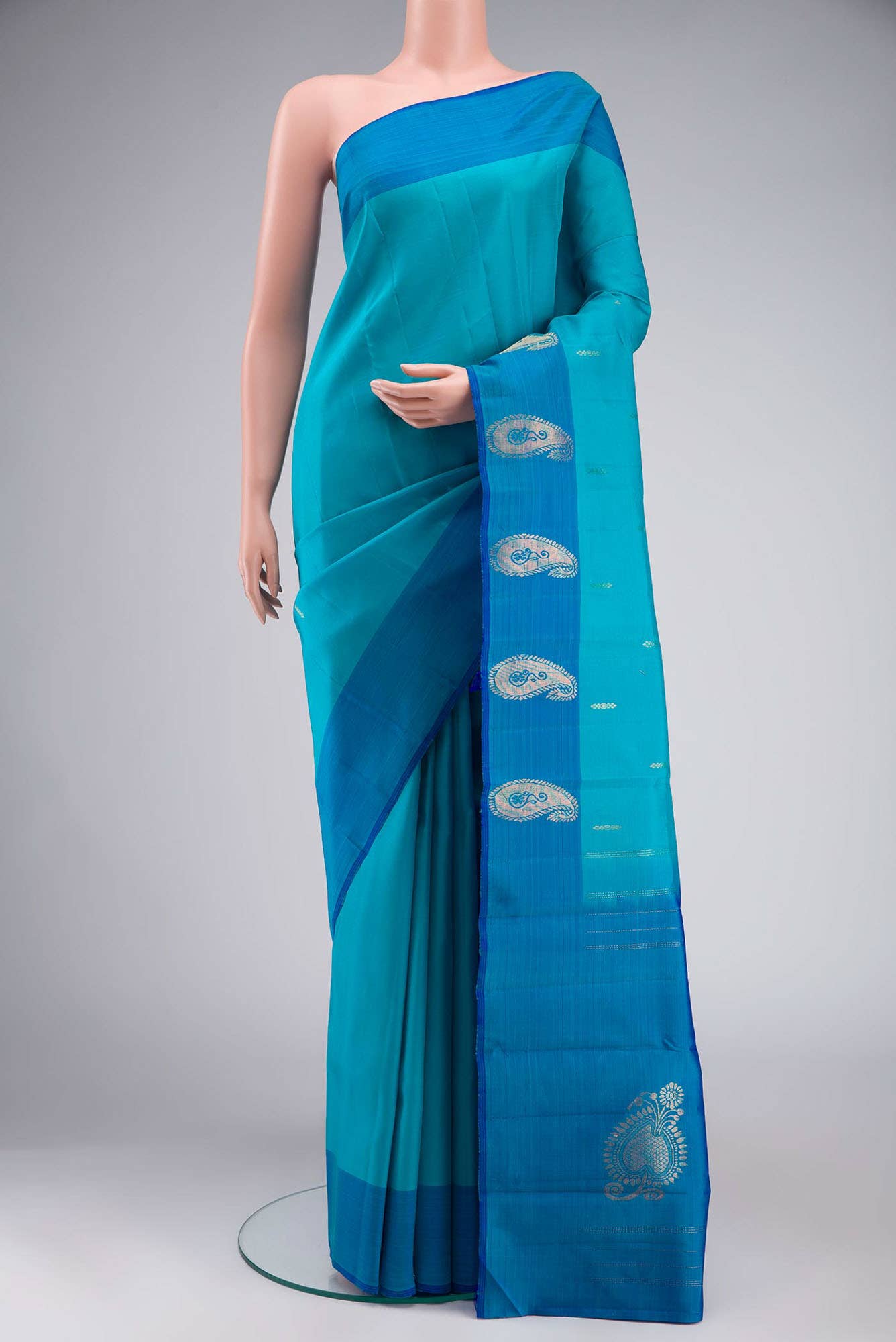 Blue Kanchipuram Silk Saree