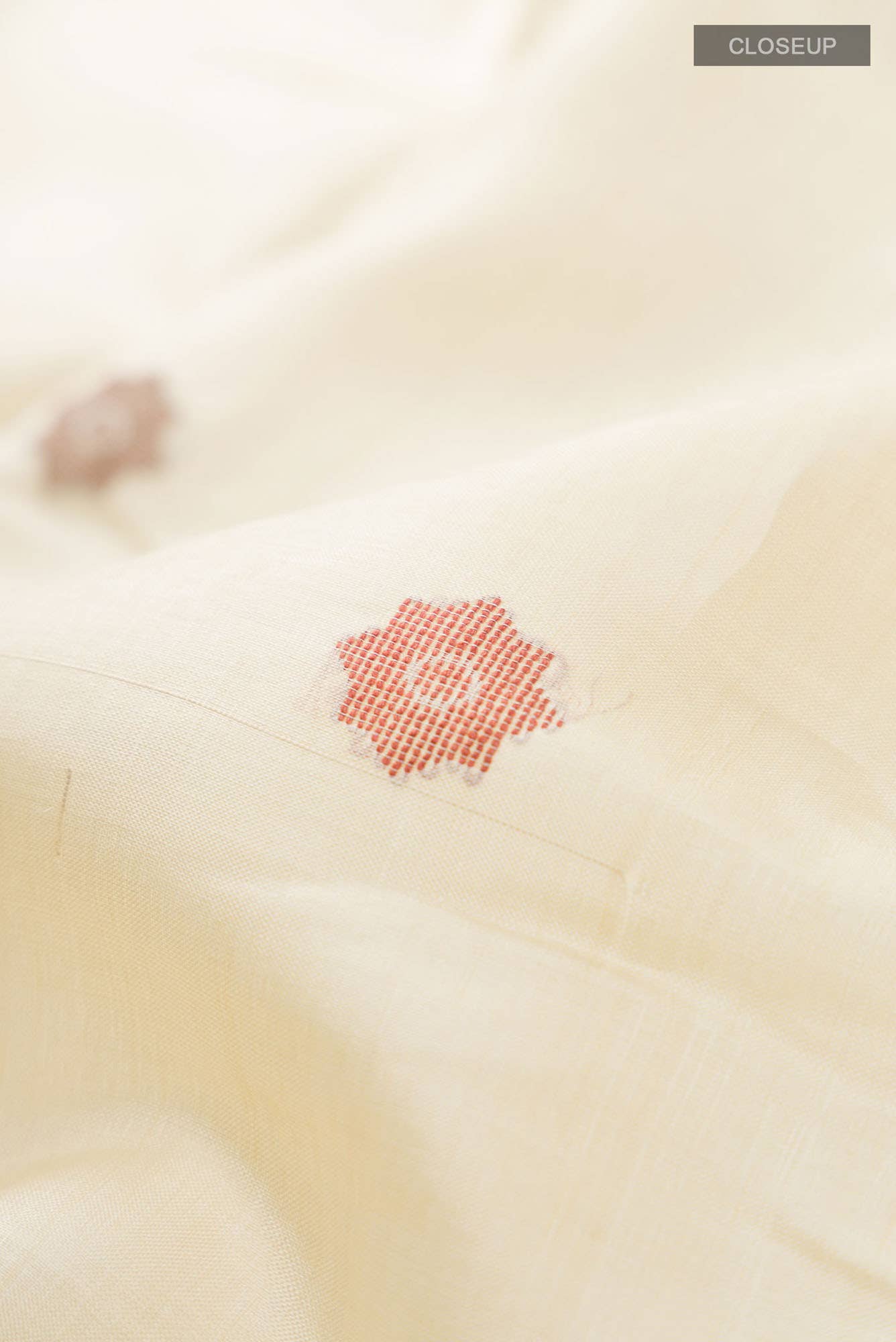 Cream Tussar Silk Saree