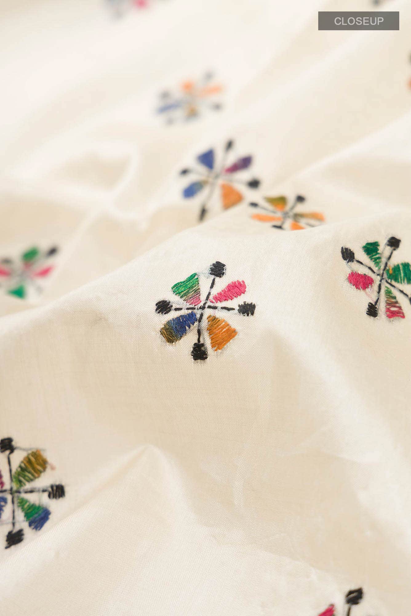 Cream Tussar Silk Saree