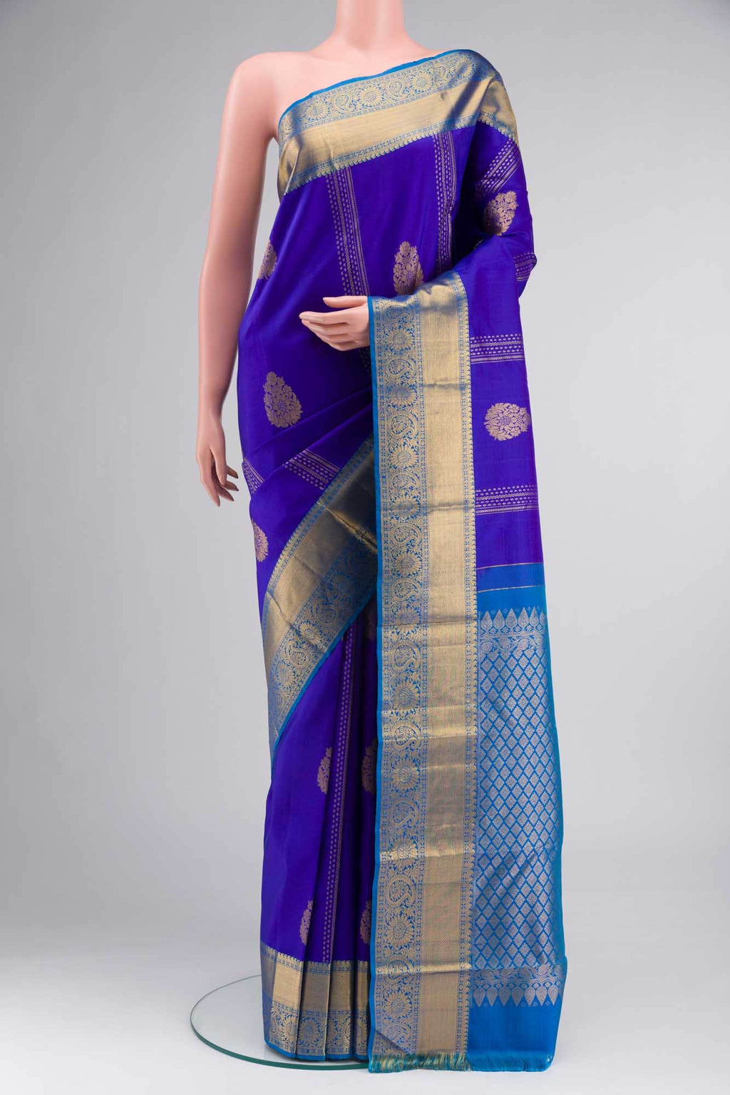 Blue Kanchipuram Silk Saree