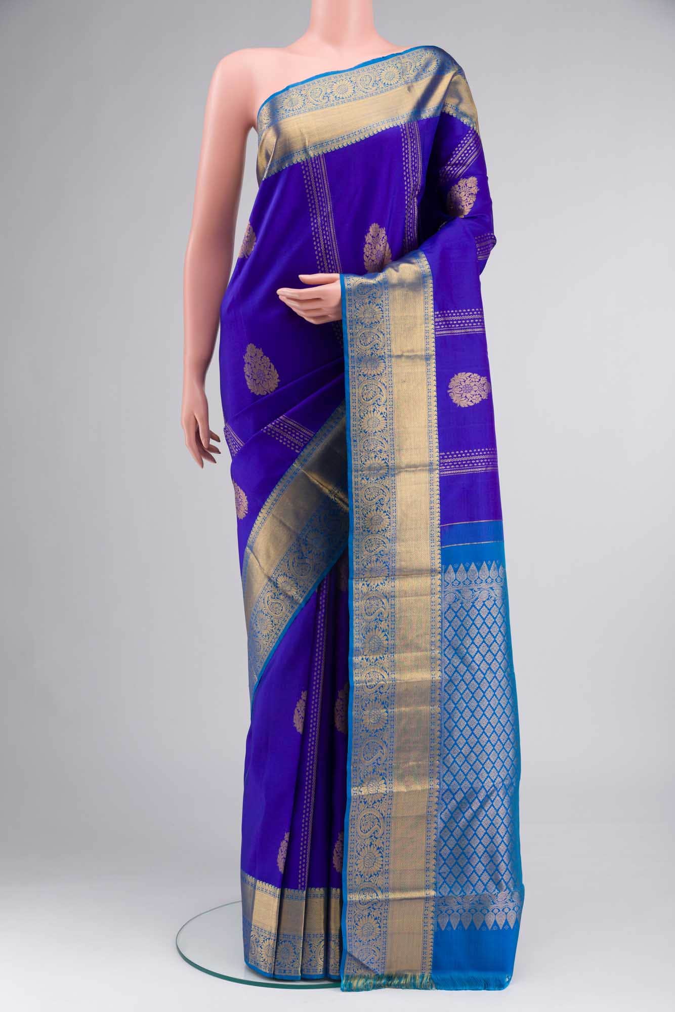 Blue Kanchipuram Silk Saree