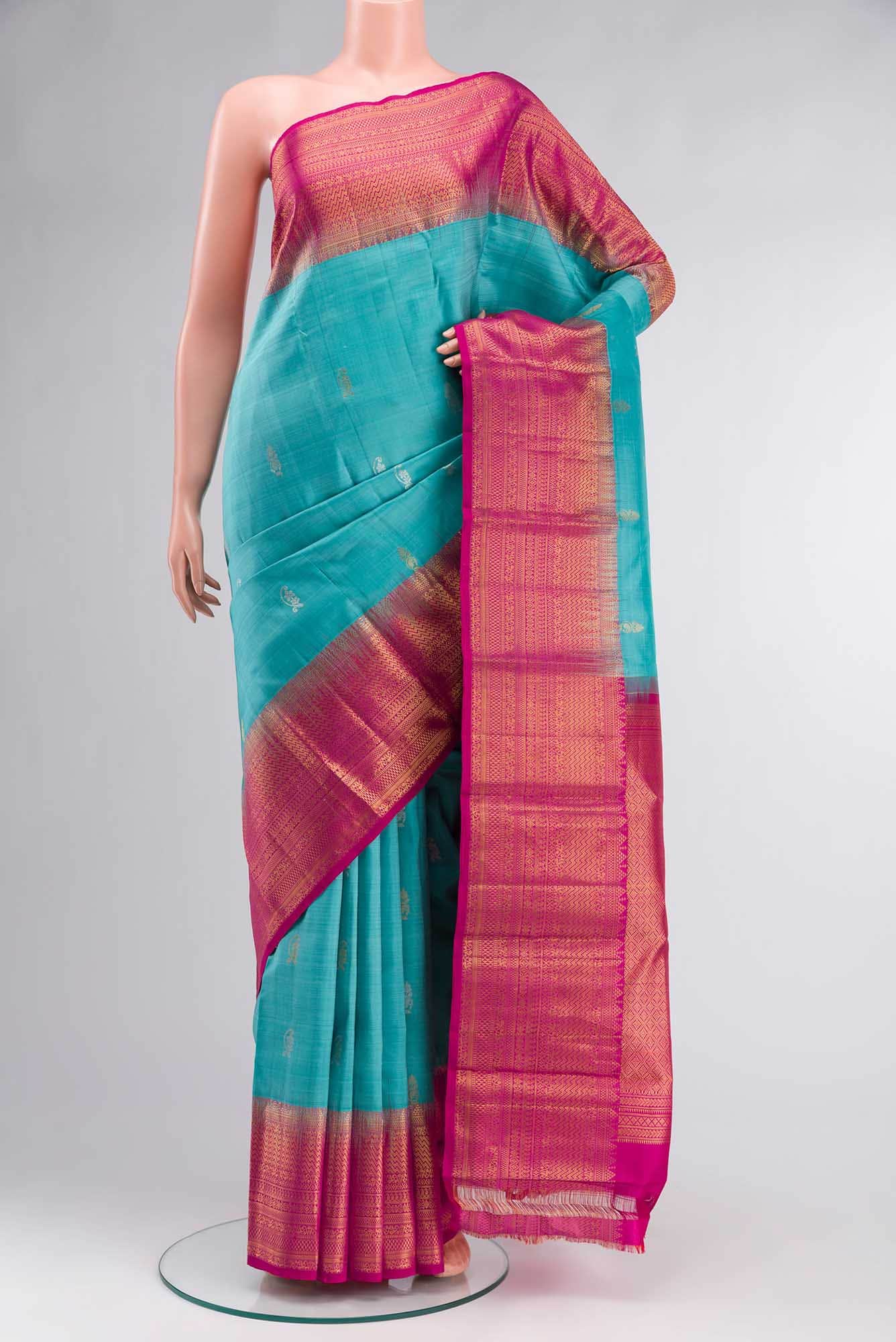 Blue Kanchipuram Silk Saree