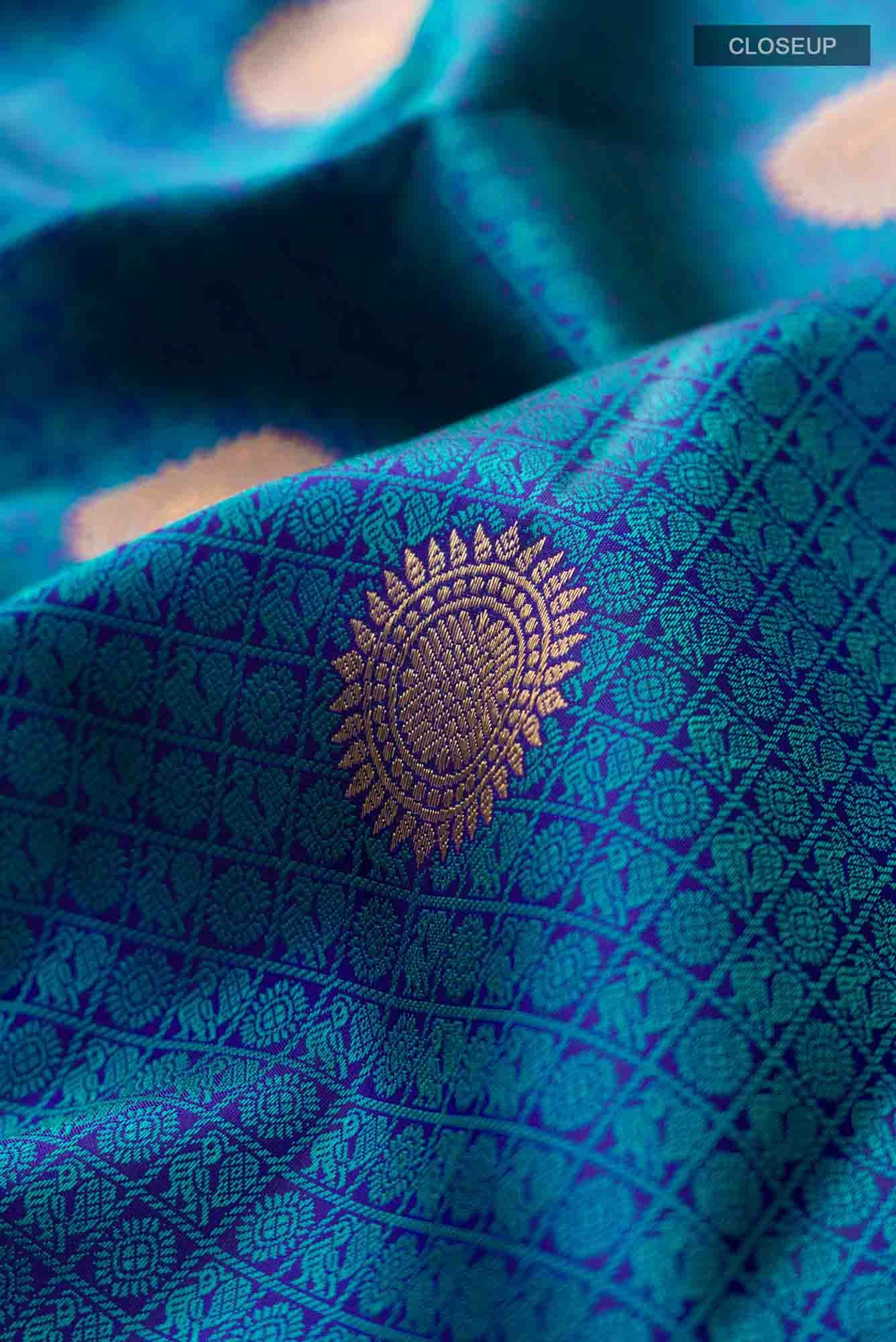 Blue Kanchipuram Silk Saree