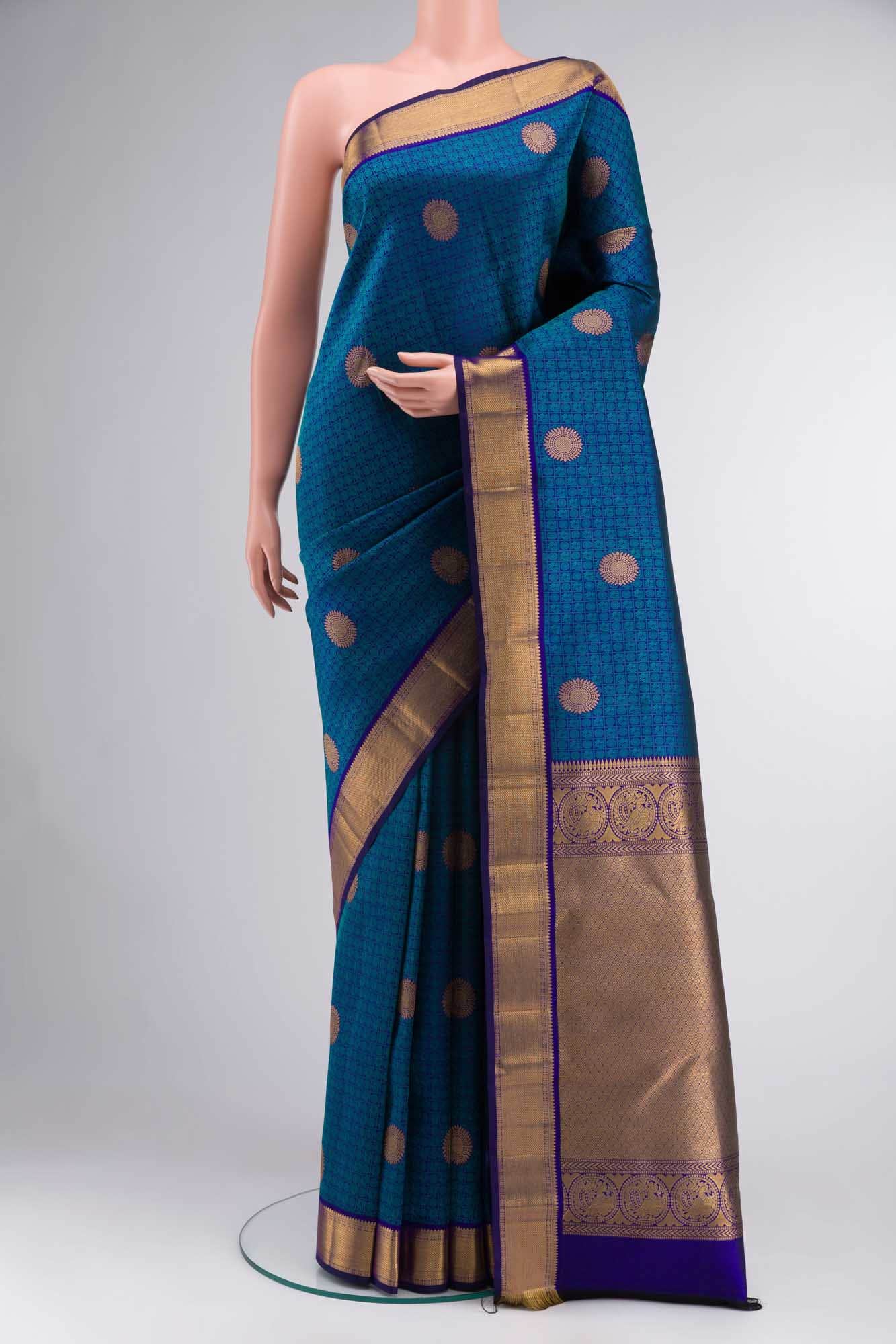 Blue Kanchipuram Silk Saree
