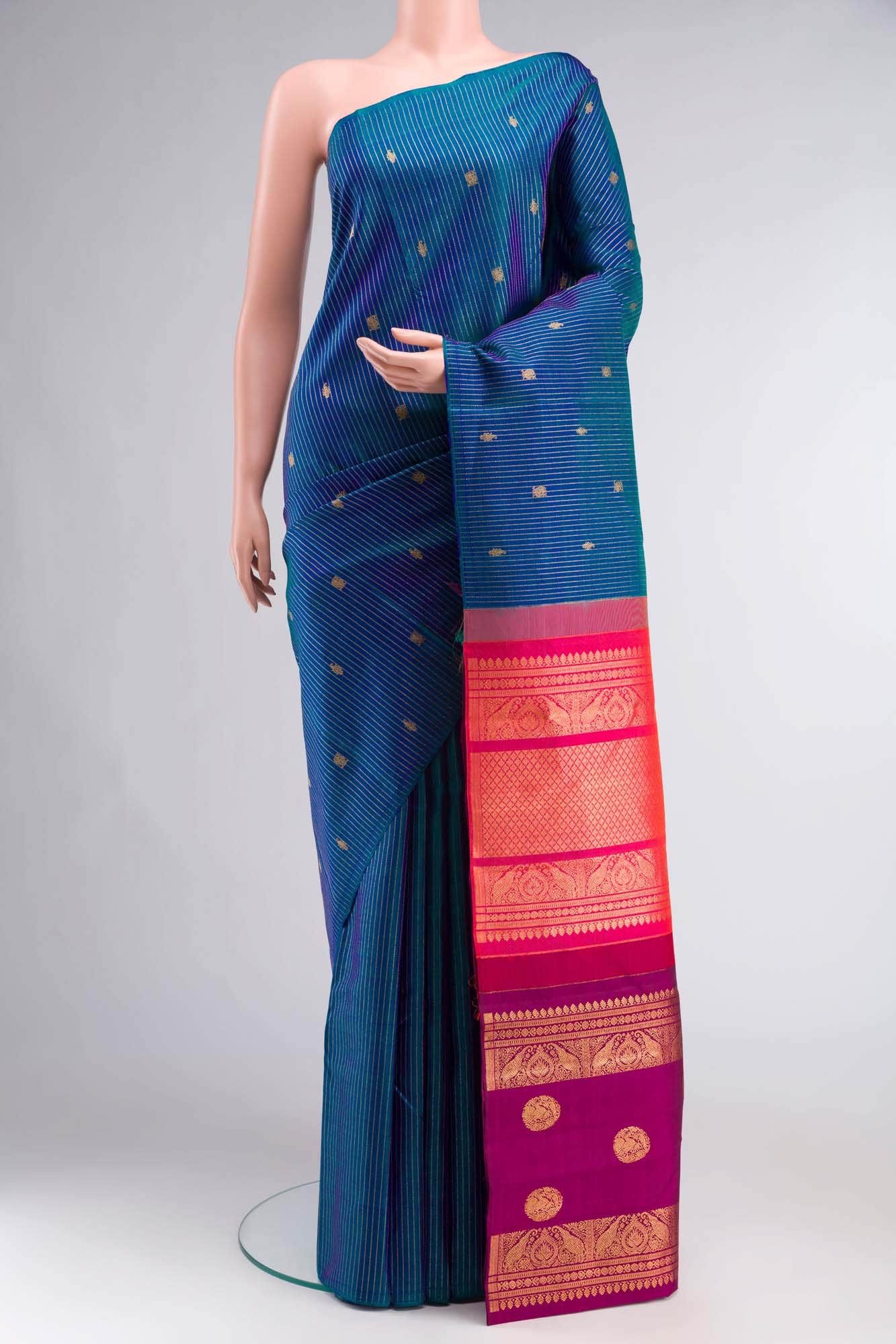 Blue Kanchipuram Silk Saree