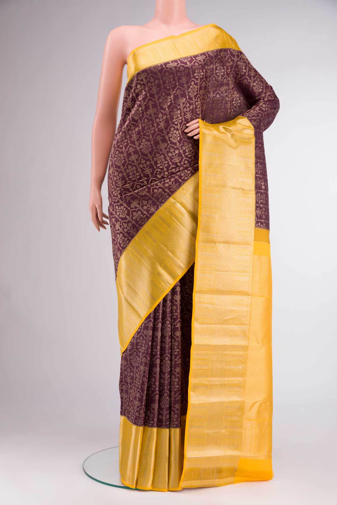 Brown Kanchipuram Silk Saree