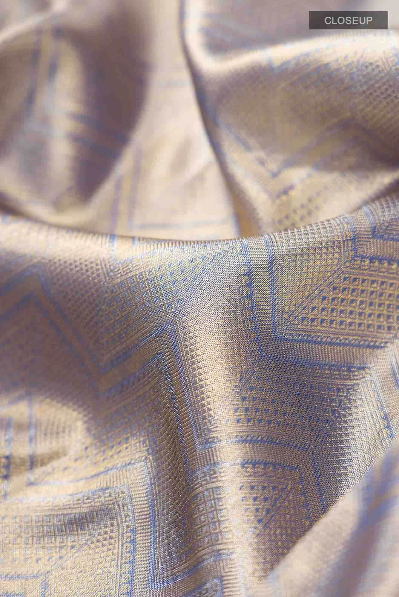Blue Kanchipuram Tissue Silk Saree