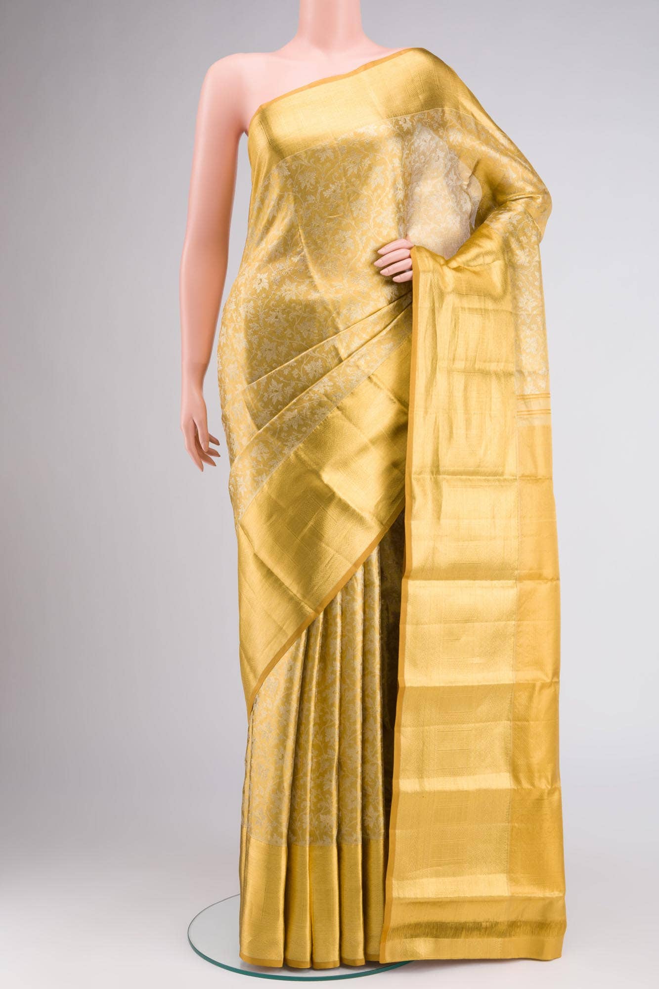 Gold Kanchipuram Tissue Silk Saree