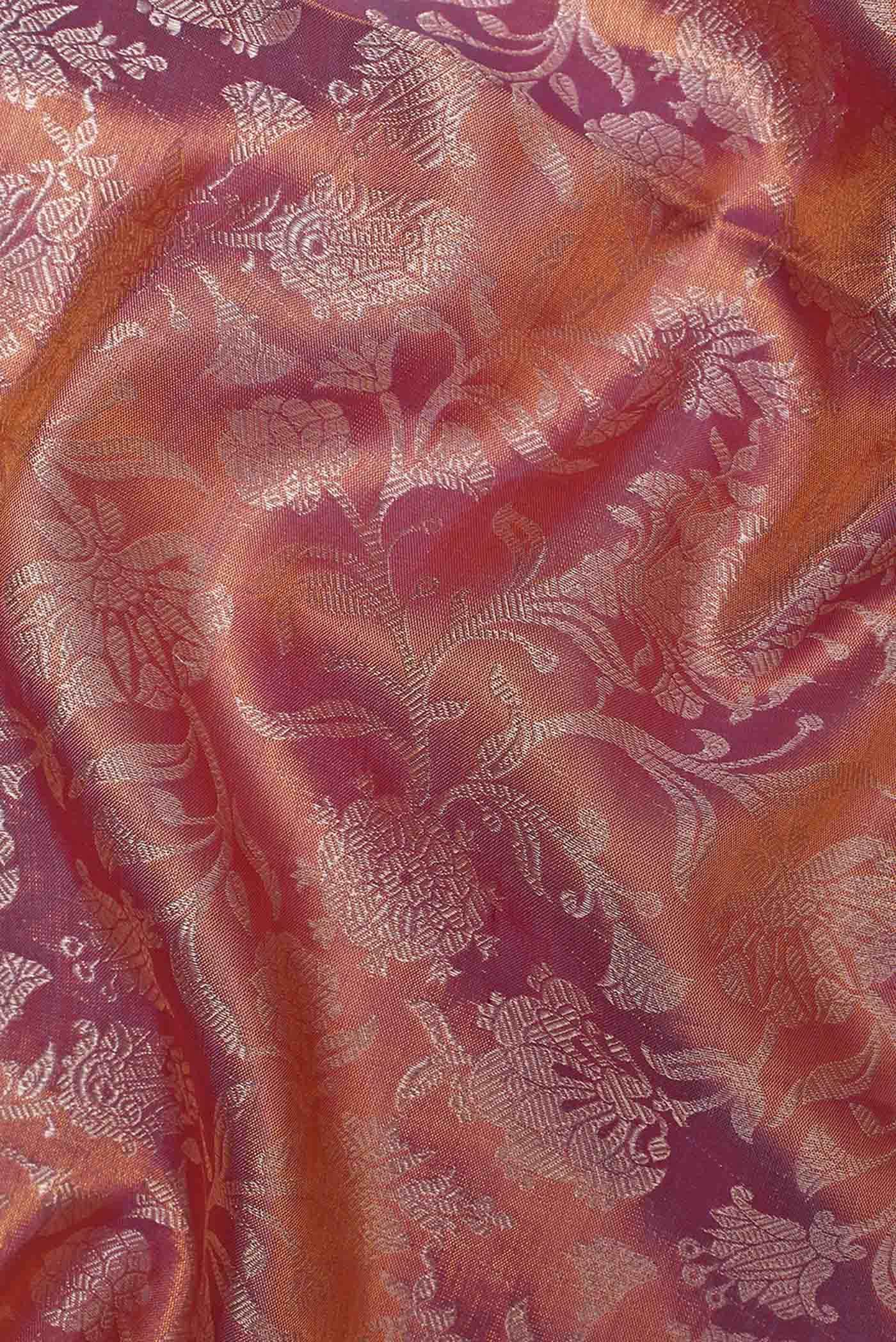 Lavender Kanchipuram Tissue Silk Saree