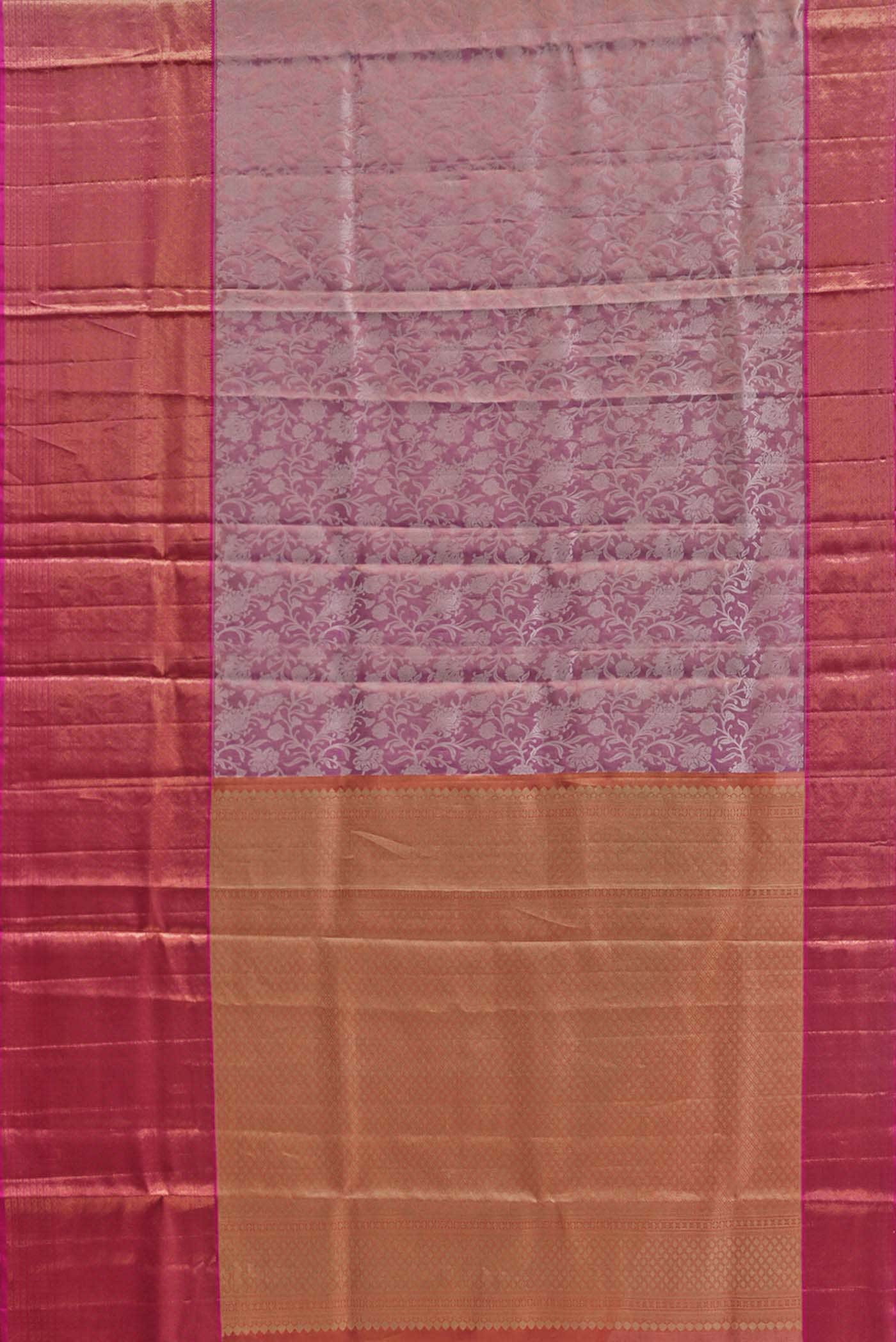 Lavender Kanchipuram Tissue Silk Saree