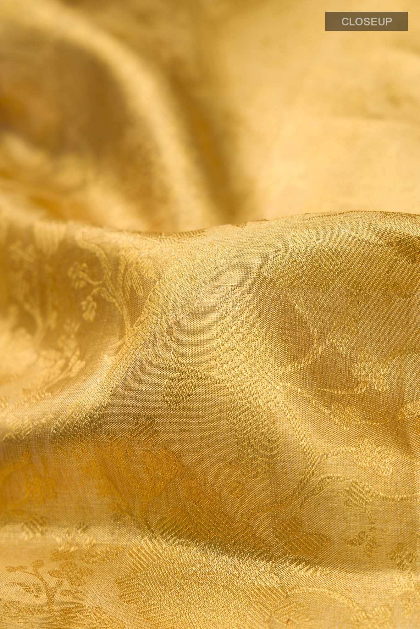 Golden Kanchipuram Tissue Silk Saree