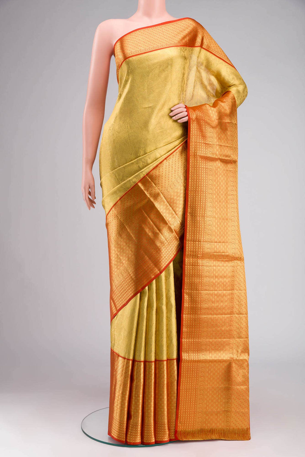 Golden Kanchipuram Tissue Silk Saree