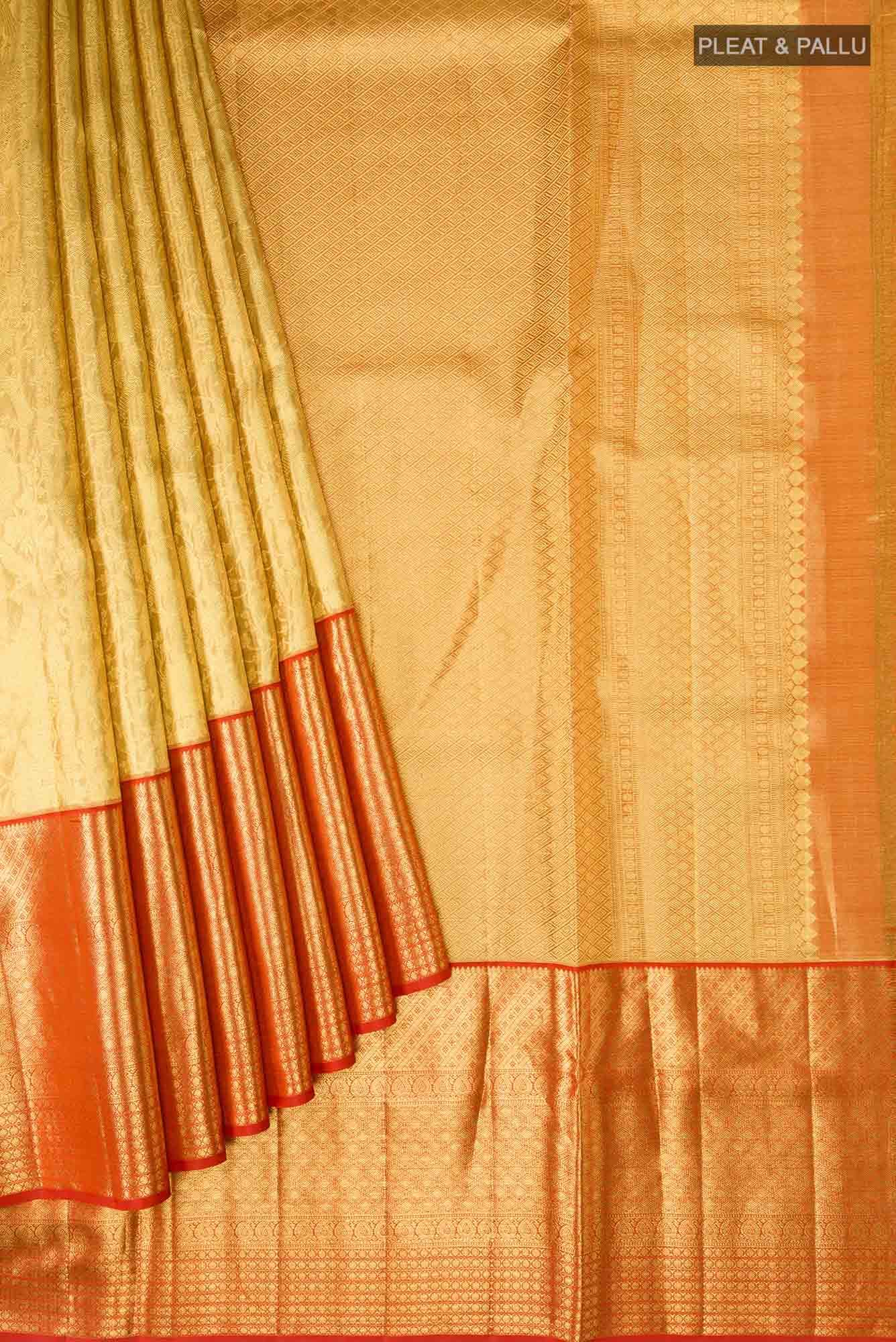 Golden Kanchipuram Tissue Silk Saree