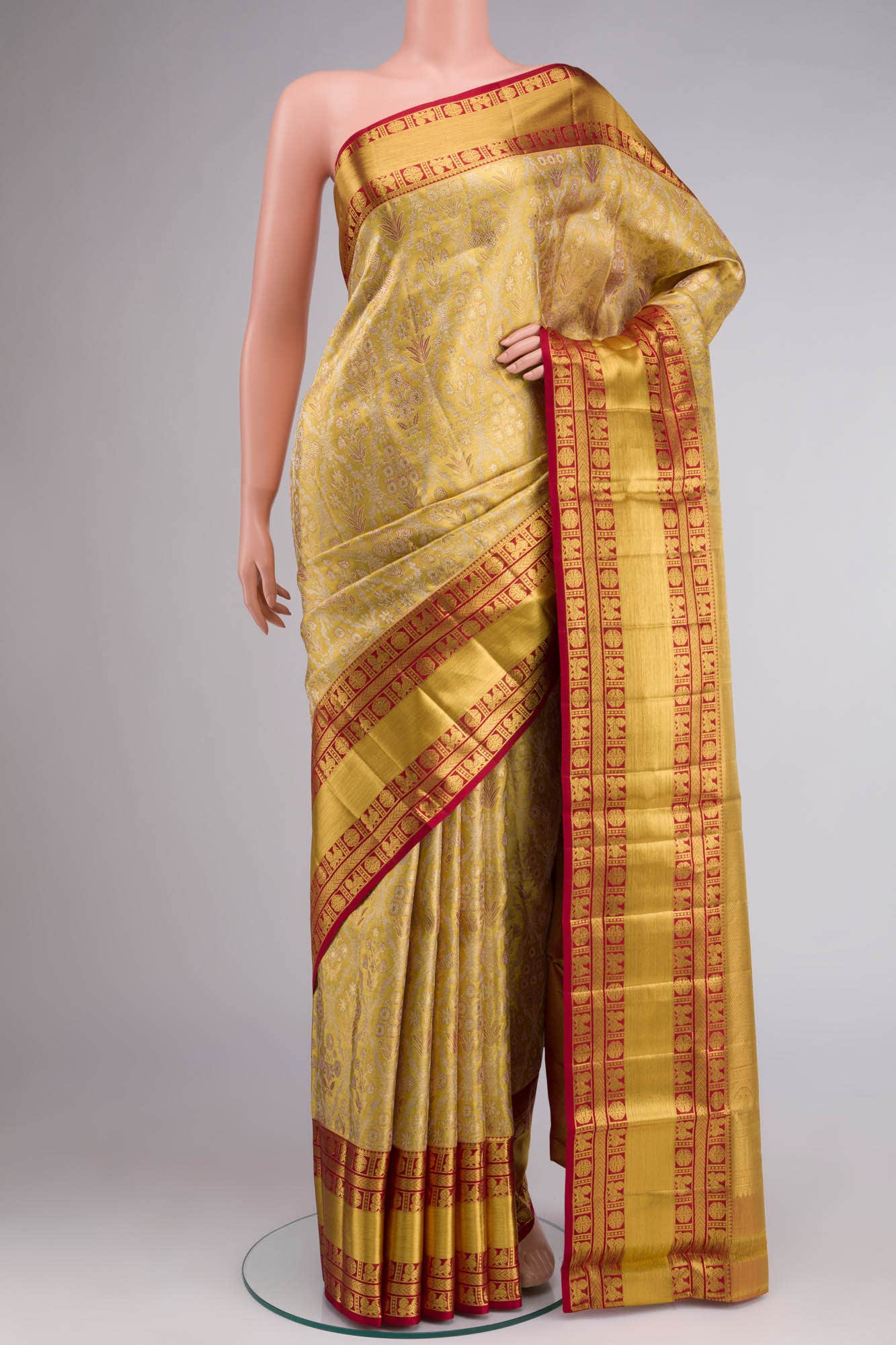 Gold Kanchipuram Tissue Silk Saree