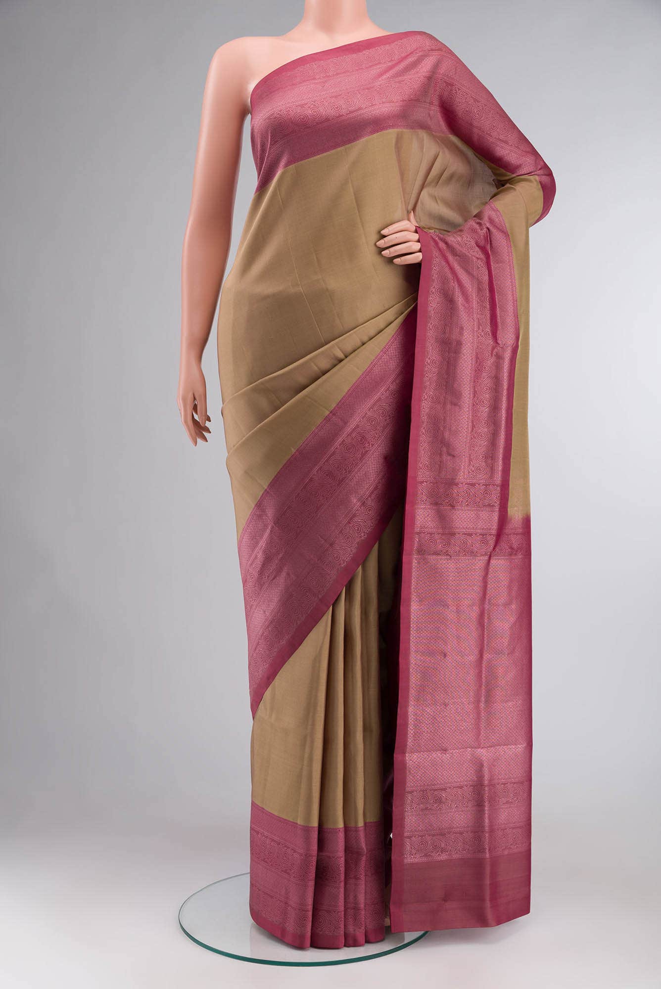 Beige Soft Silk Saree