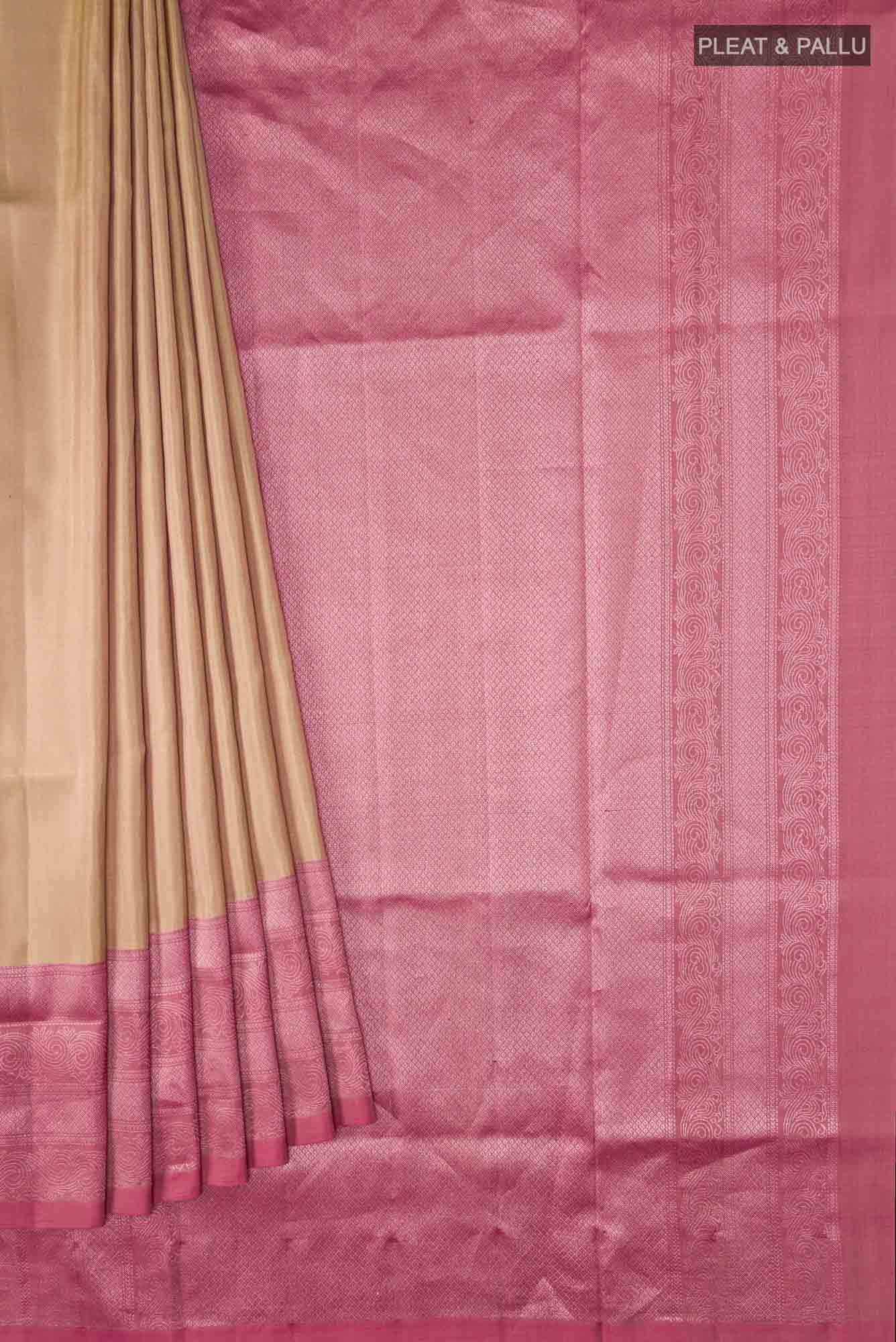 Beige Soft Silk Saree