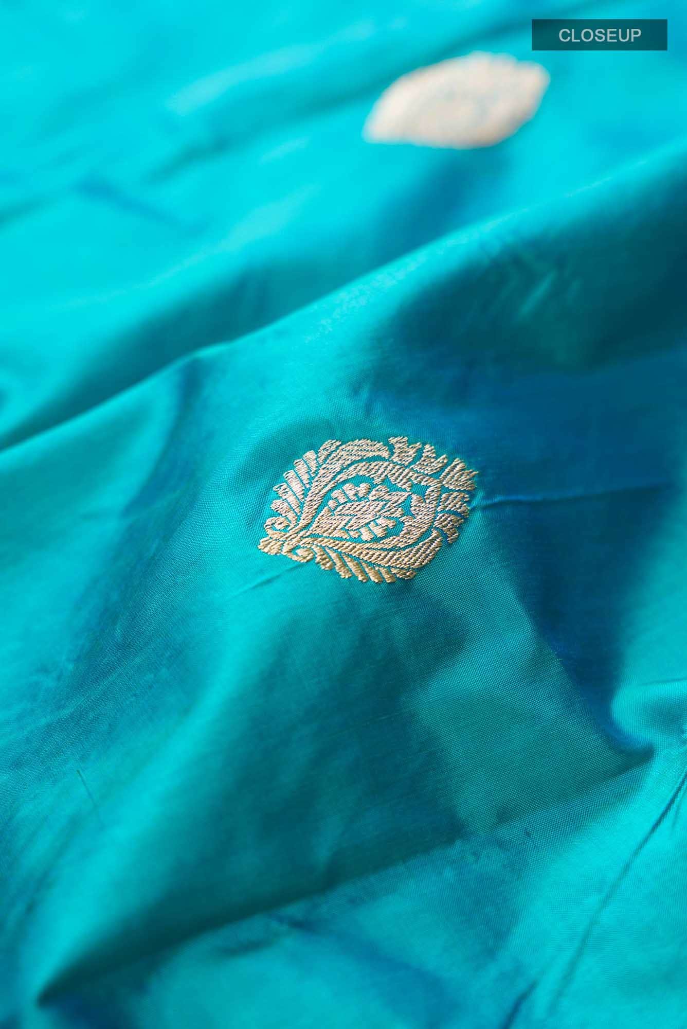 Blue Banarasi Katan Silk Saree