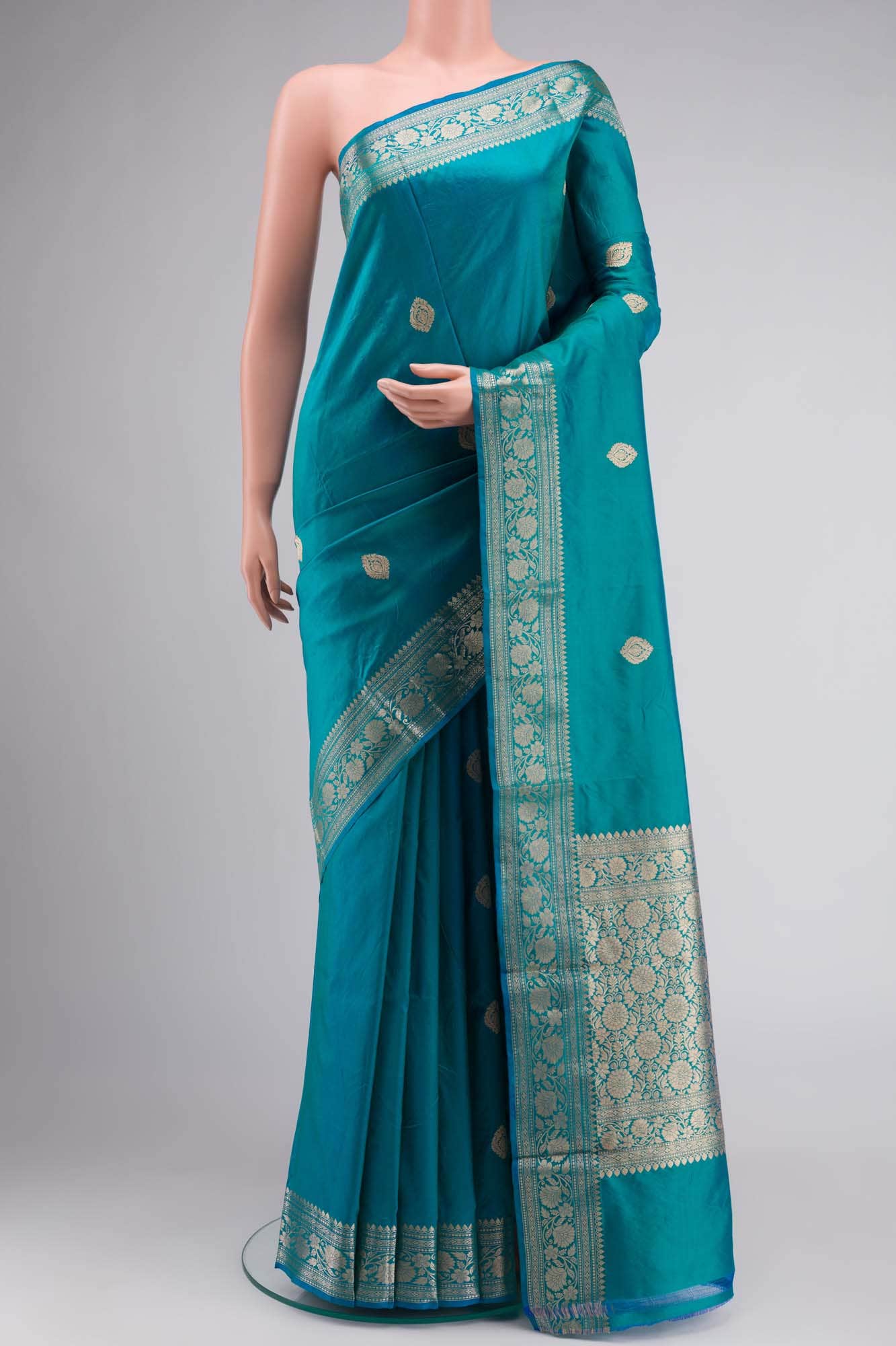 Blue Banarasi Katan Silk Saree