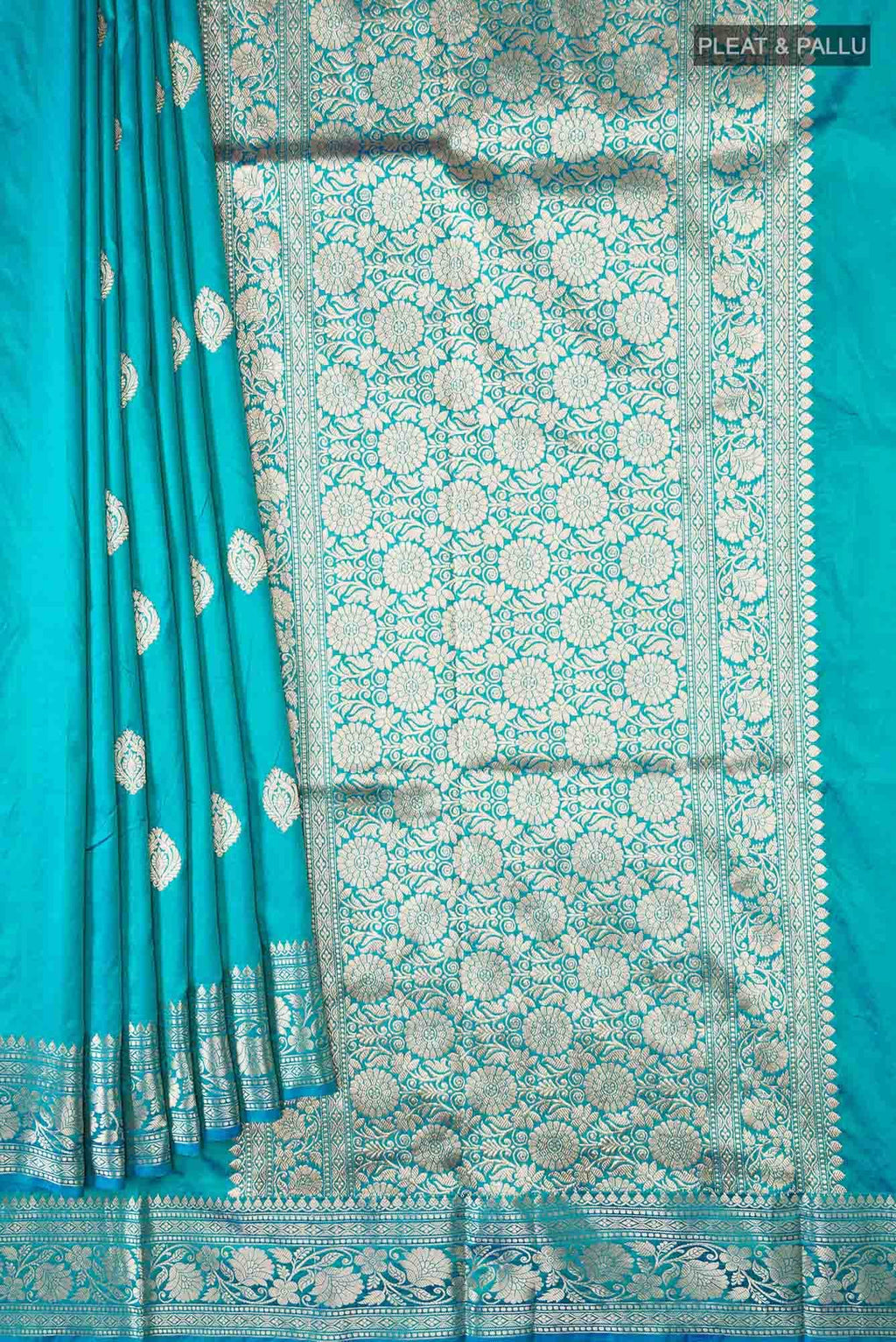 Blue Banarasi Katan Silk Saree