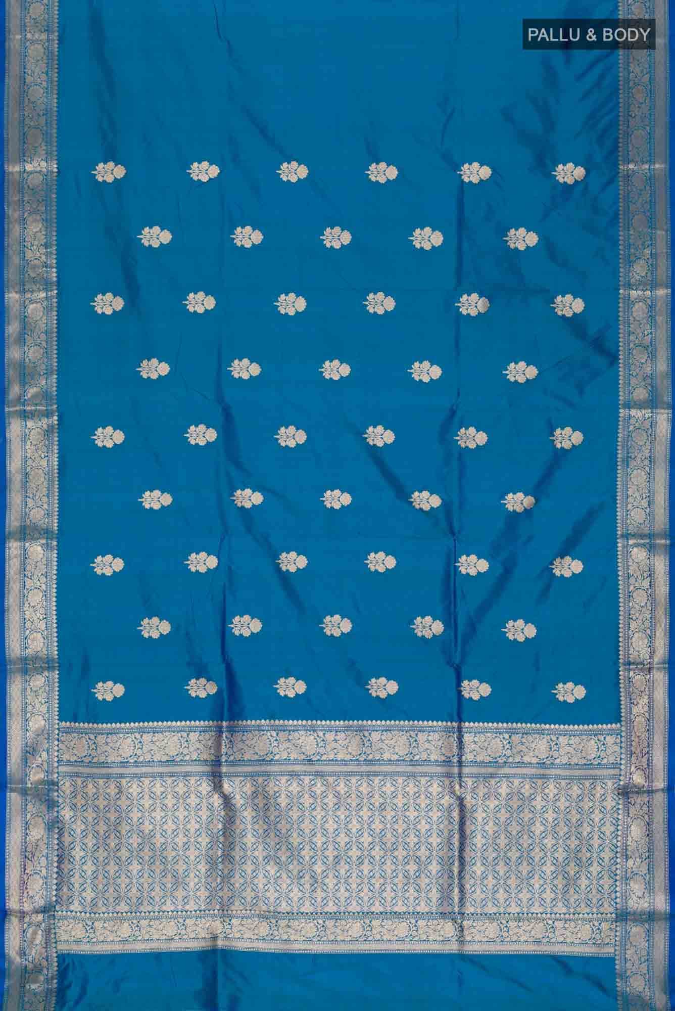 Blue Banarasi Katan Silk Saree