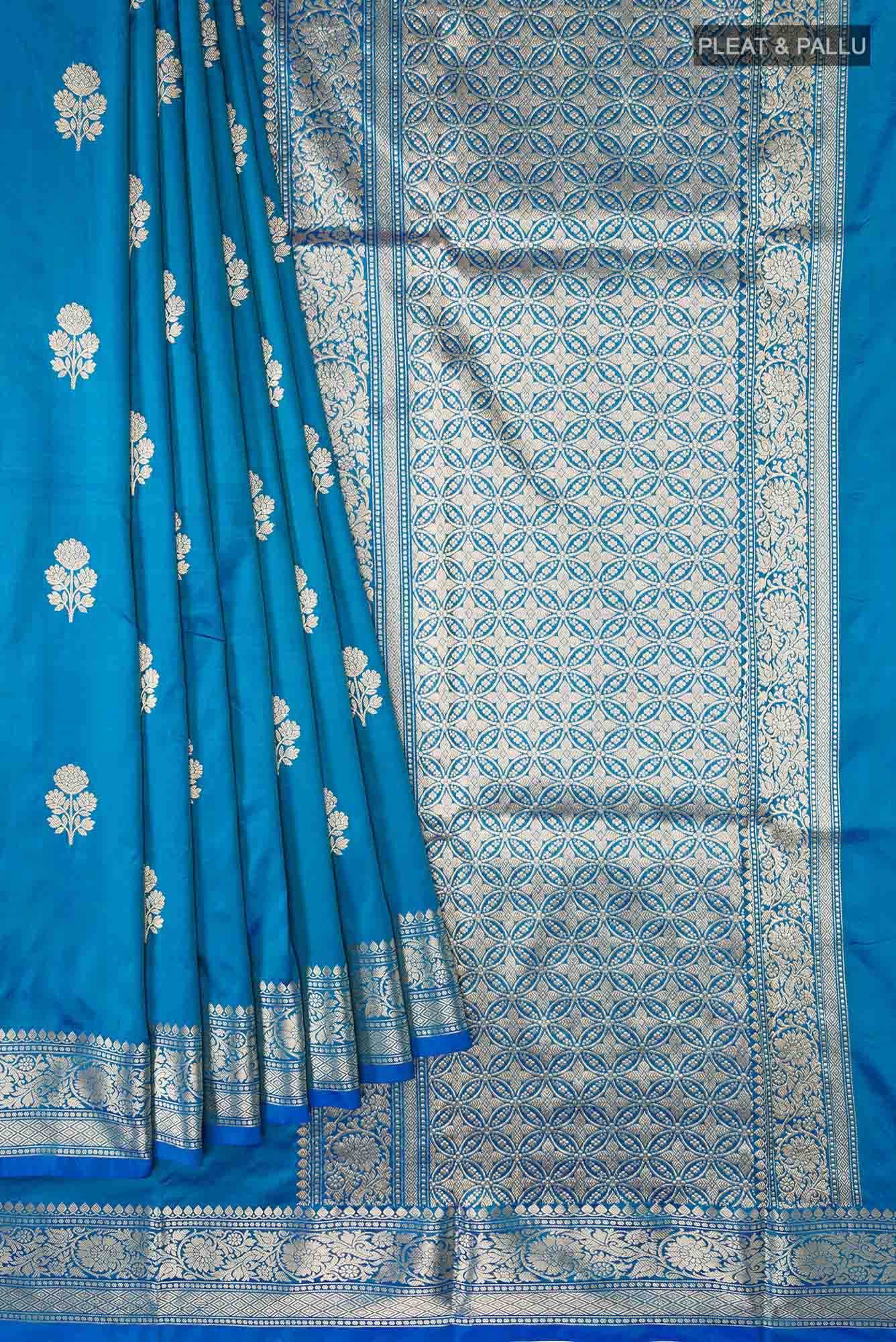 Blue Banarasi Katan Silk Saree
