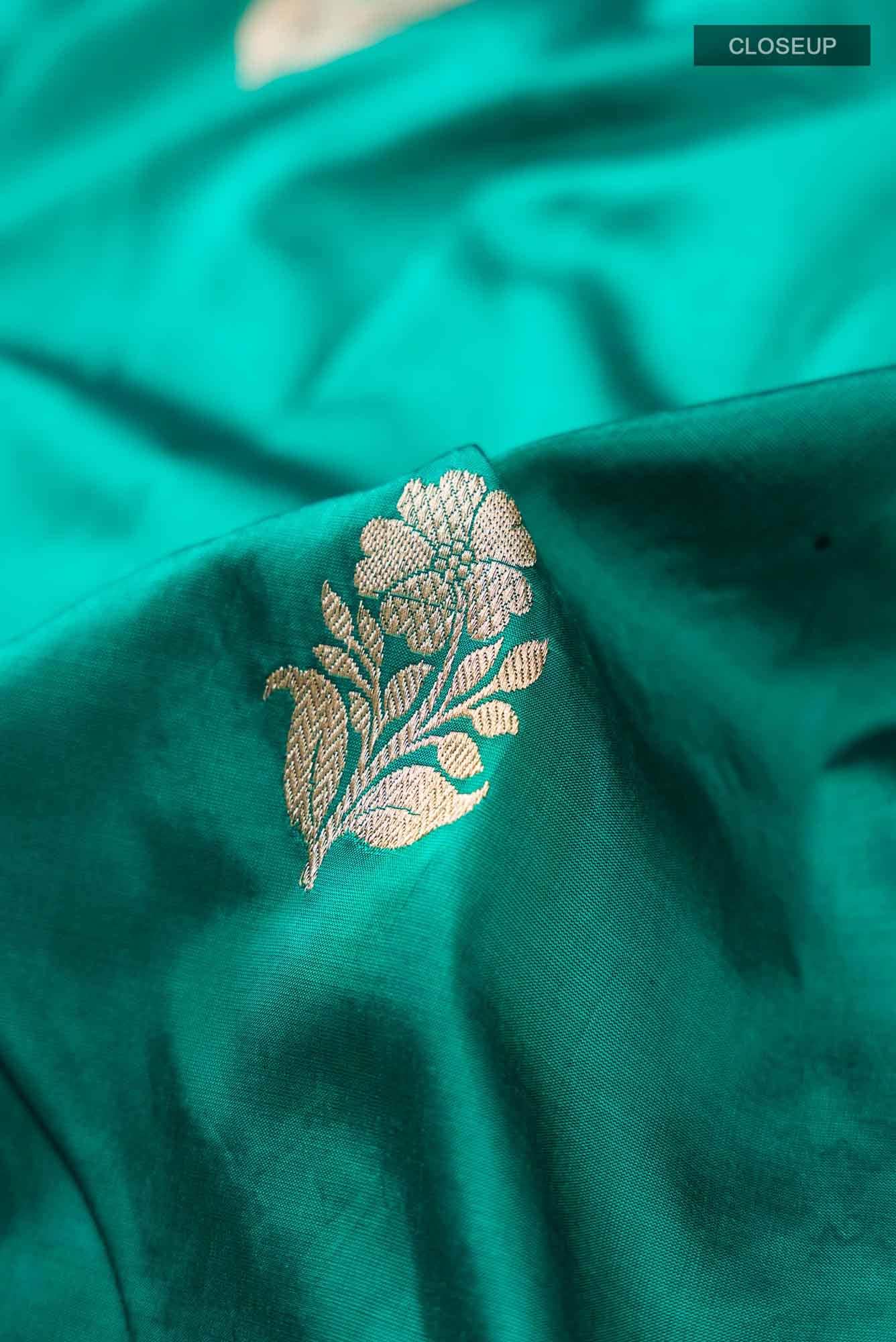 Green Banarasi Katan Silk Saree