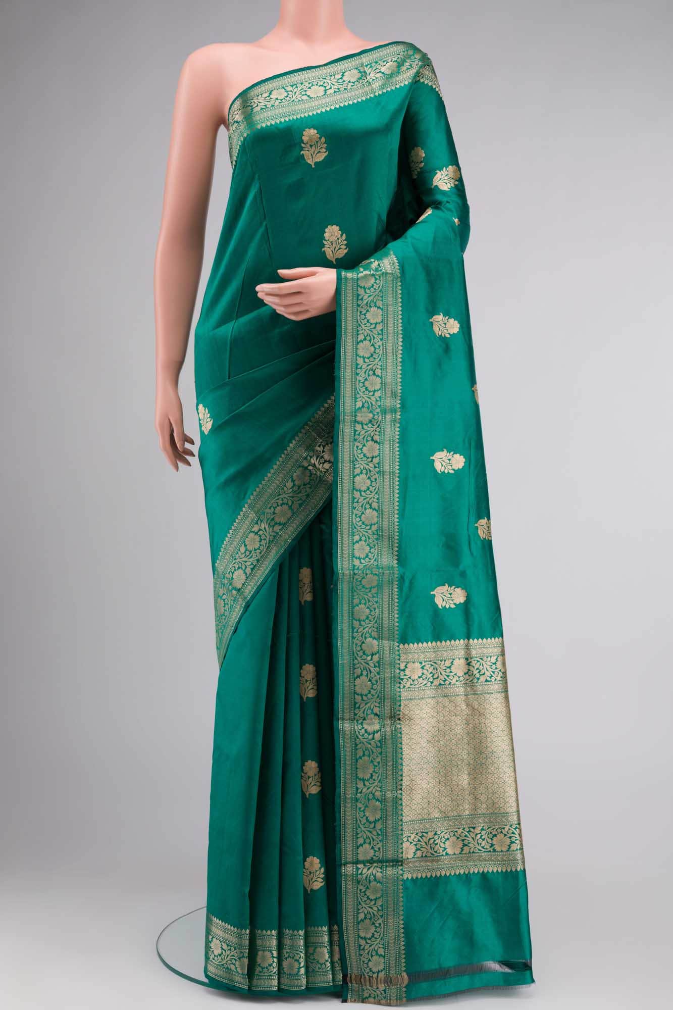 Green Banarasi Katan Silk Saree