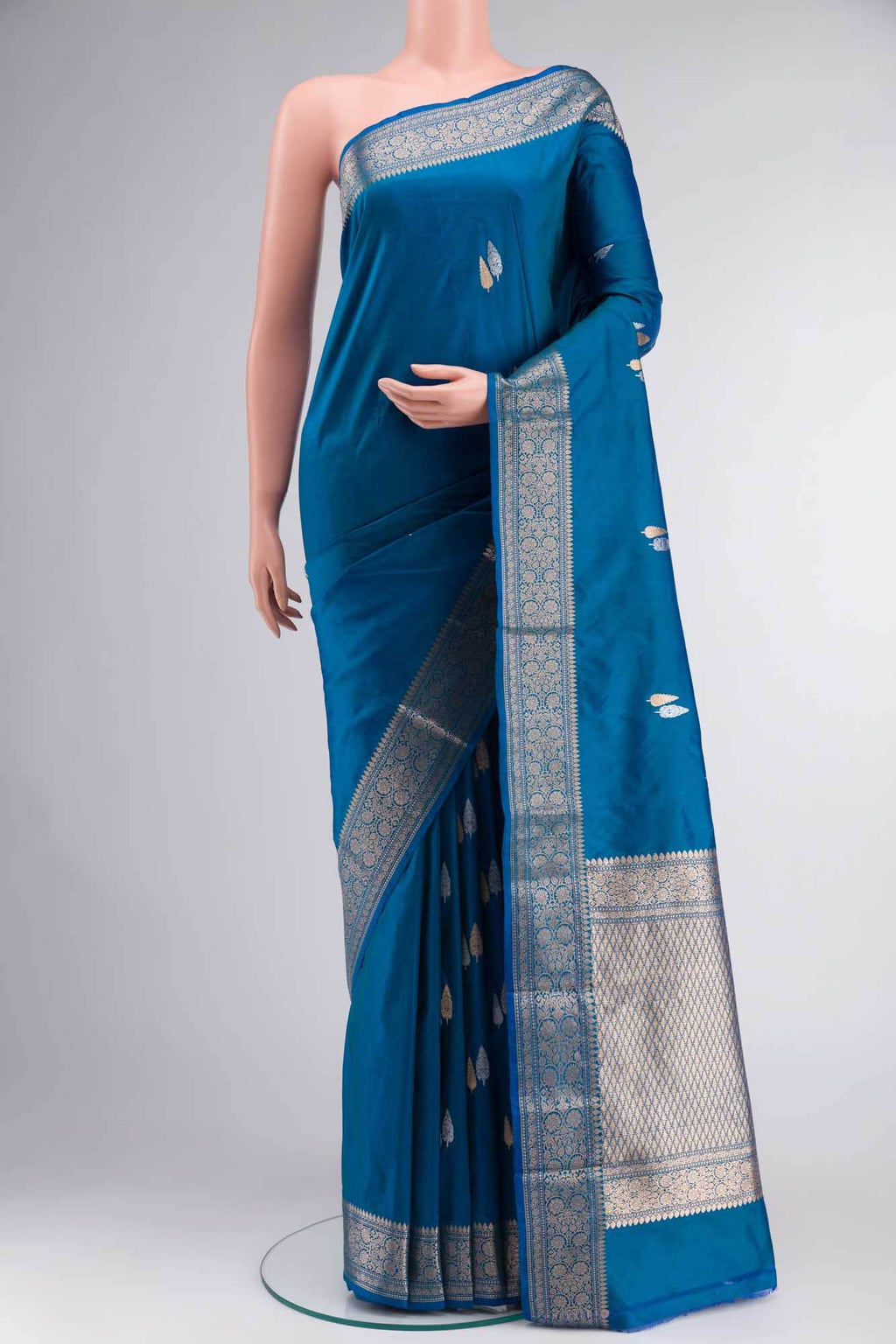 Blue Banarasi Katan Silk Saree