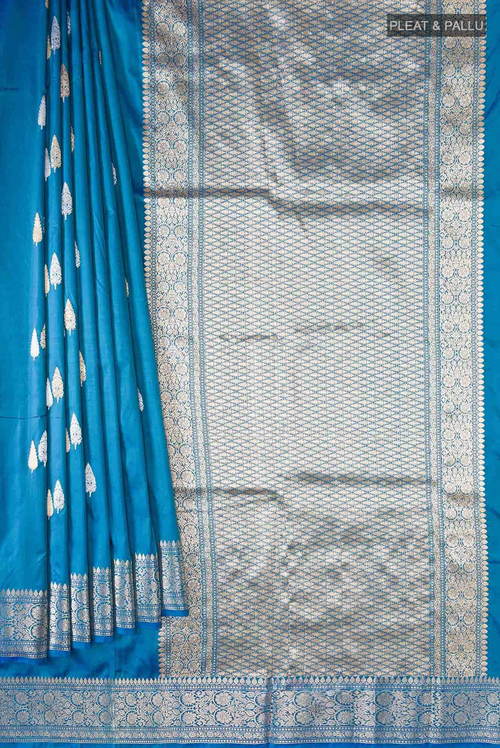 Blue Banarasi Katan Silk Saree