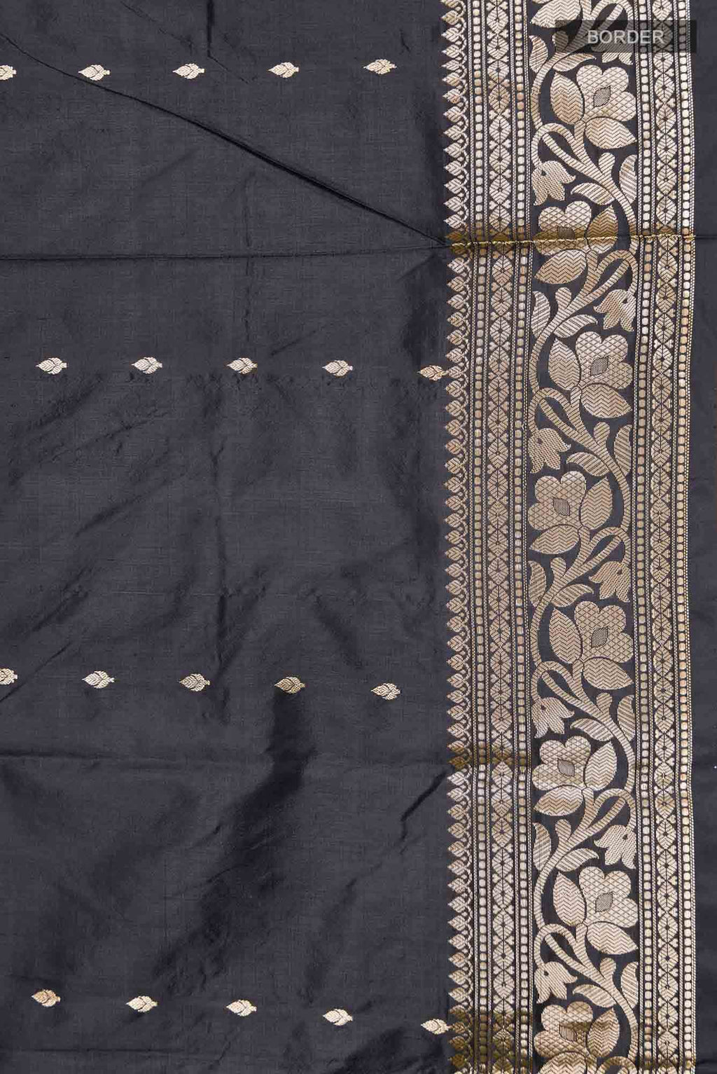 Black Banarasi Katan Silk Saree