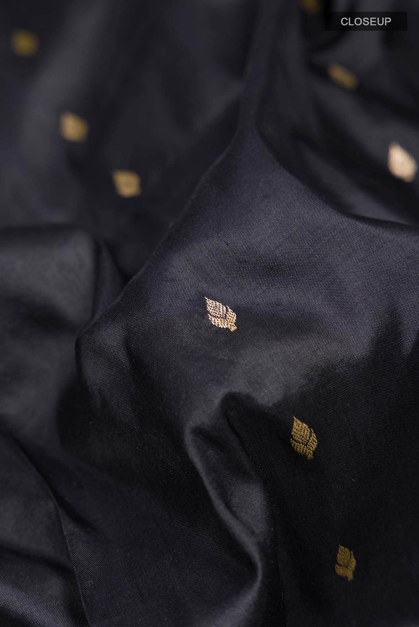 Black Banarasi Katan Silk Saree