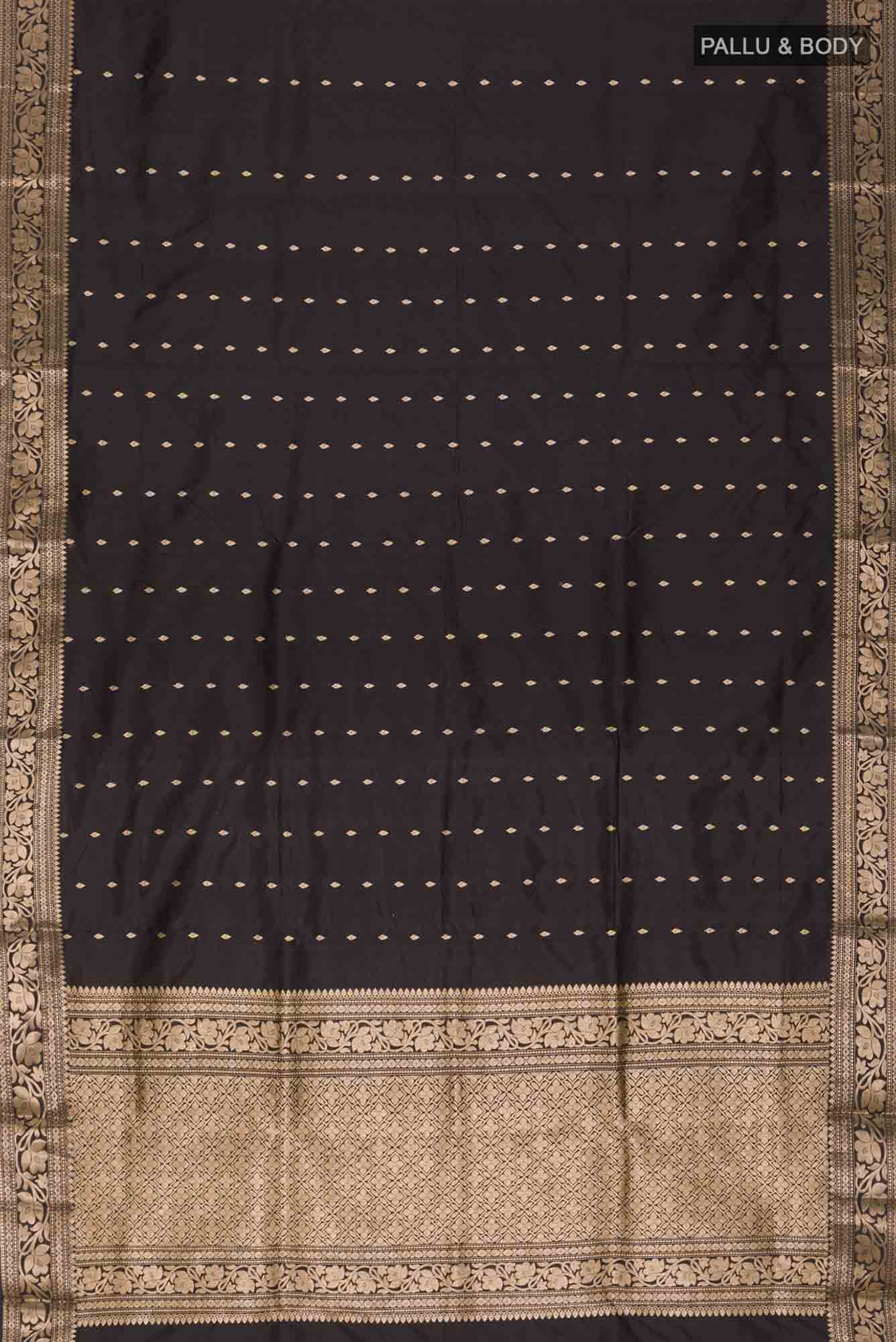 Black Banarasi Katan Silk Saree