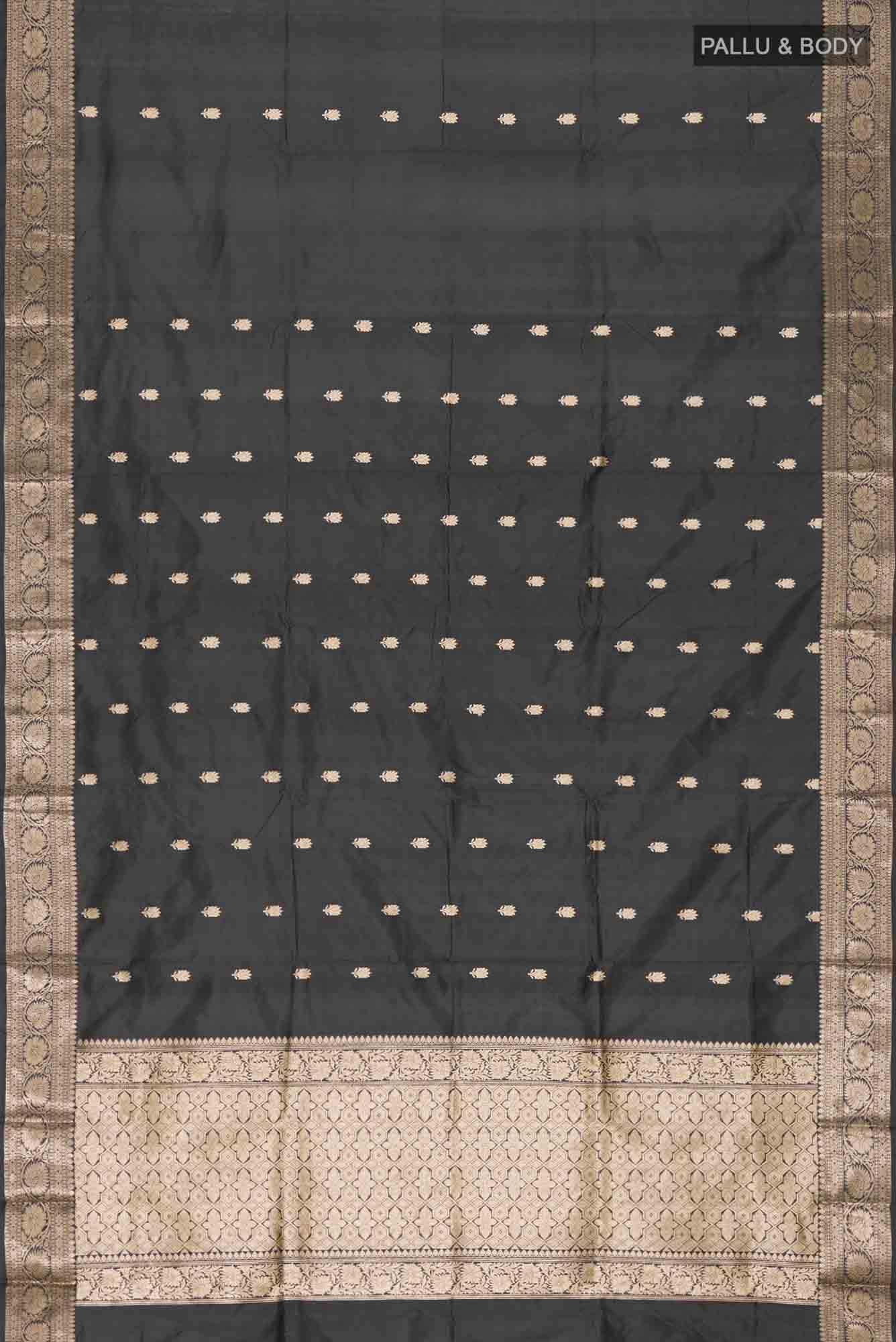 Black Banarasi Katan Silk Saree